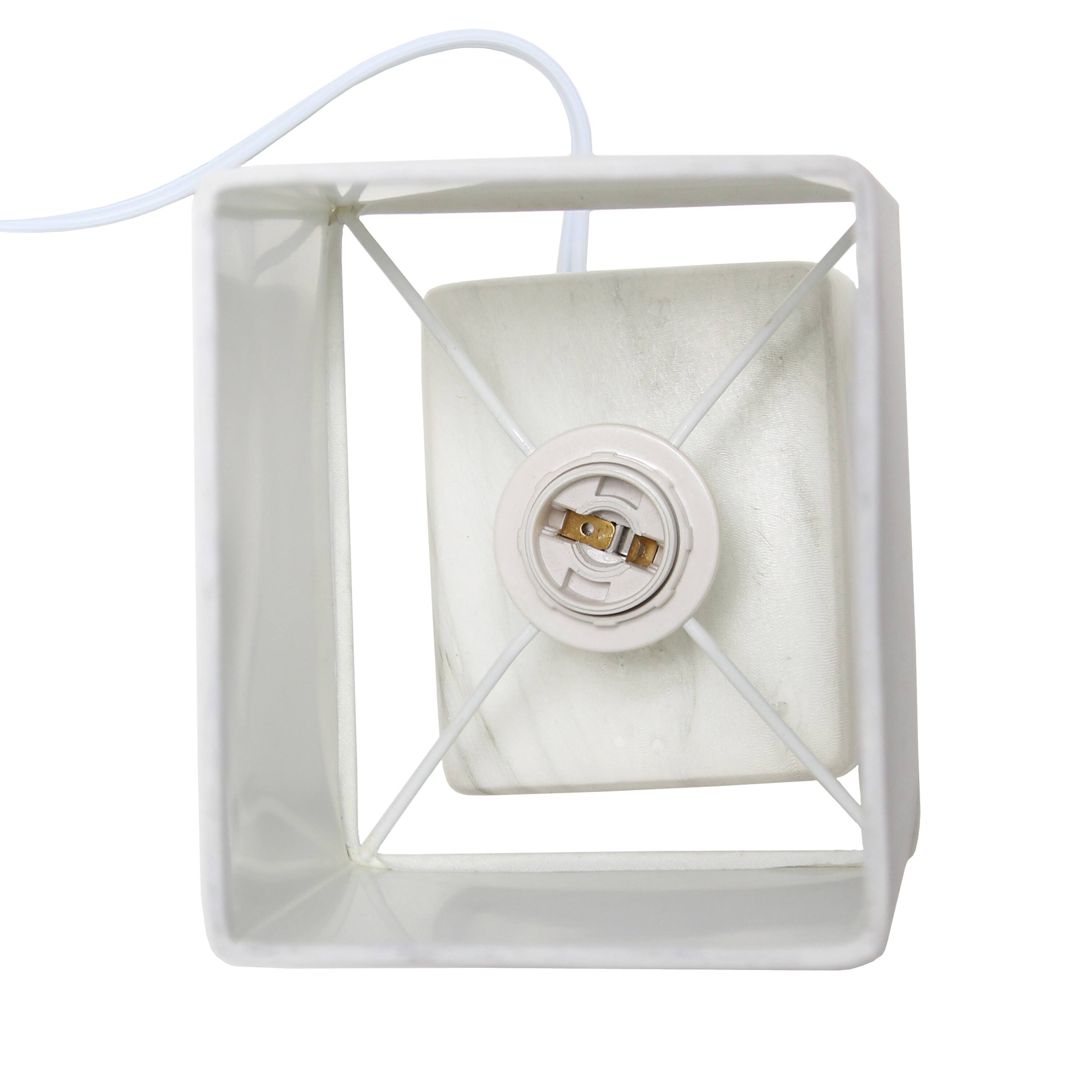 Simple Designs White Marbled Ceramic Table Lamp