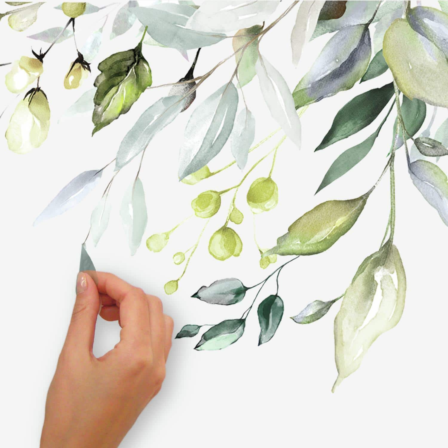 RoomMates Hanging Watercolor Leaves Peel &#x26; Stick Giant Decals