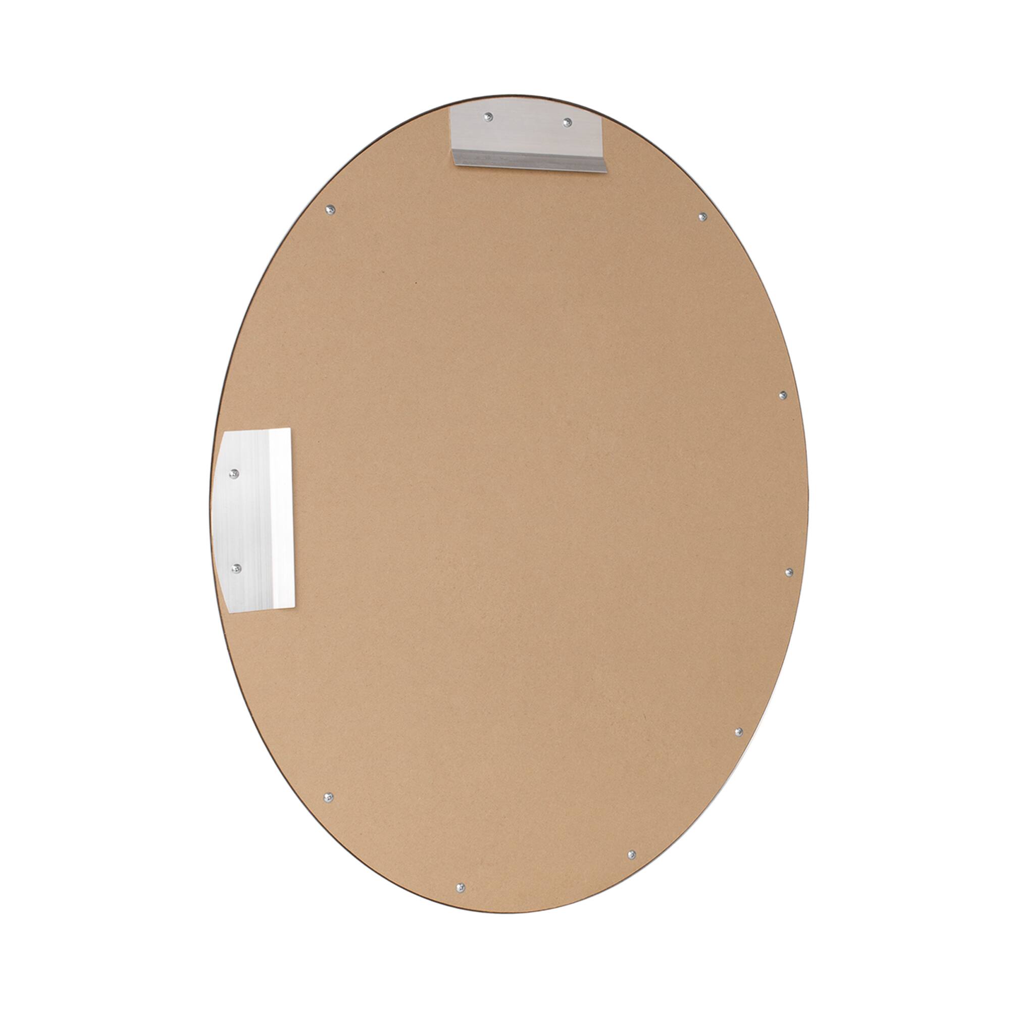 Head West Oval Brushed Gold Metal Framed Bathroom Mirror - 30" x 23"