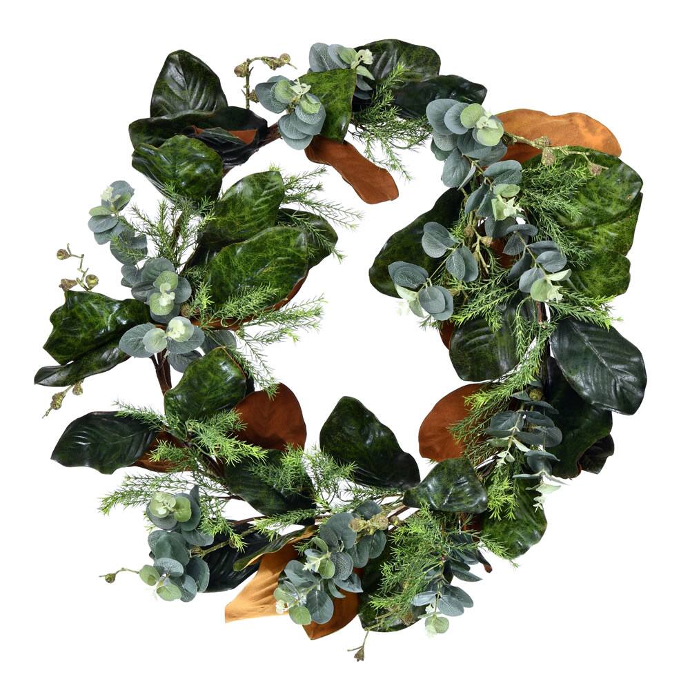 30&#x22; Green Magnolia Leaf Wreath