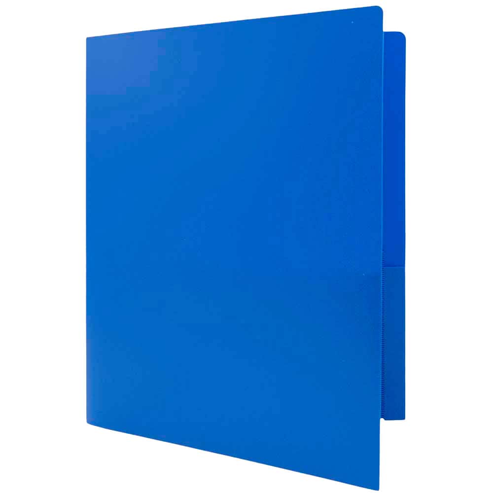 JAM Paper Heavy Duty Plastic 2-Pocket Folders, 6ct.