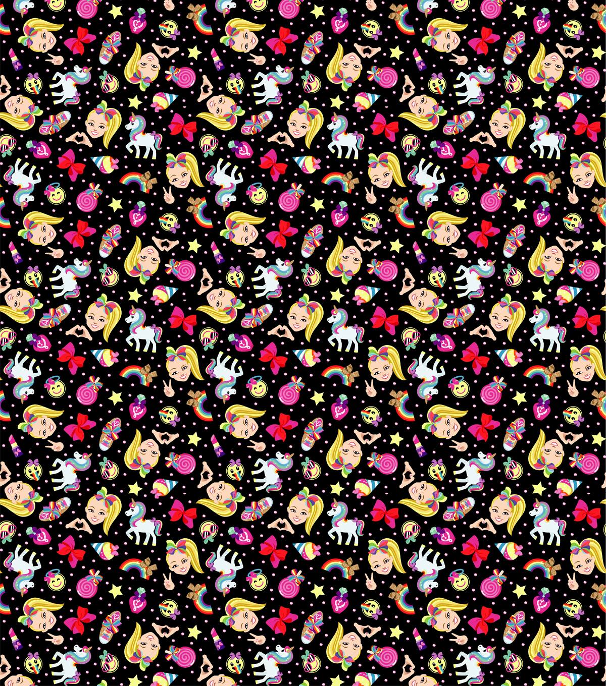 Nickelodeon JoJo Siwa Emoji Cotton Fabric