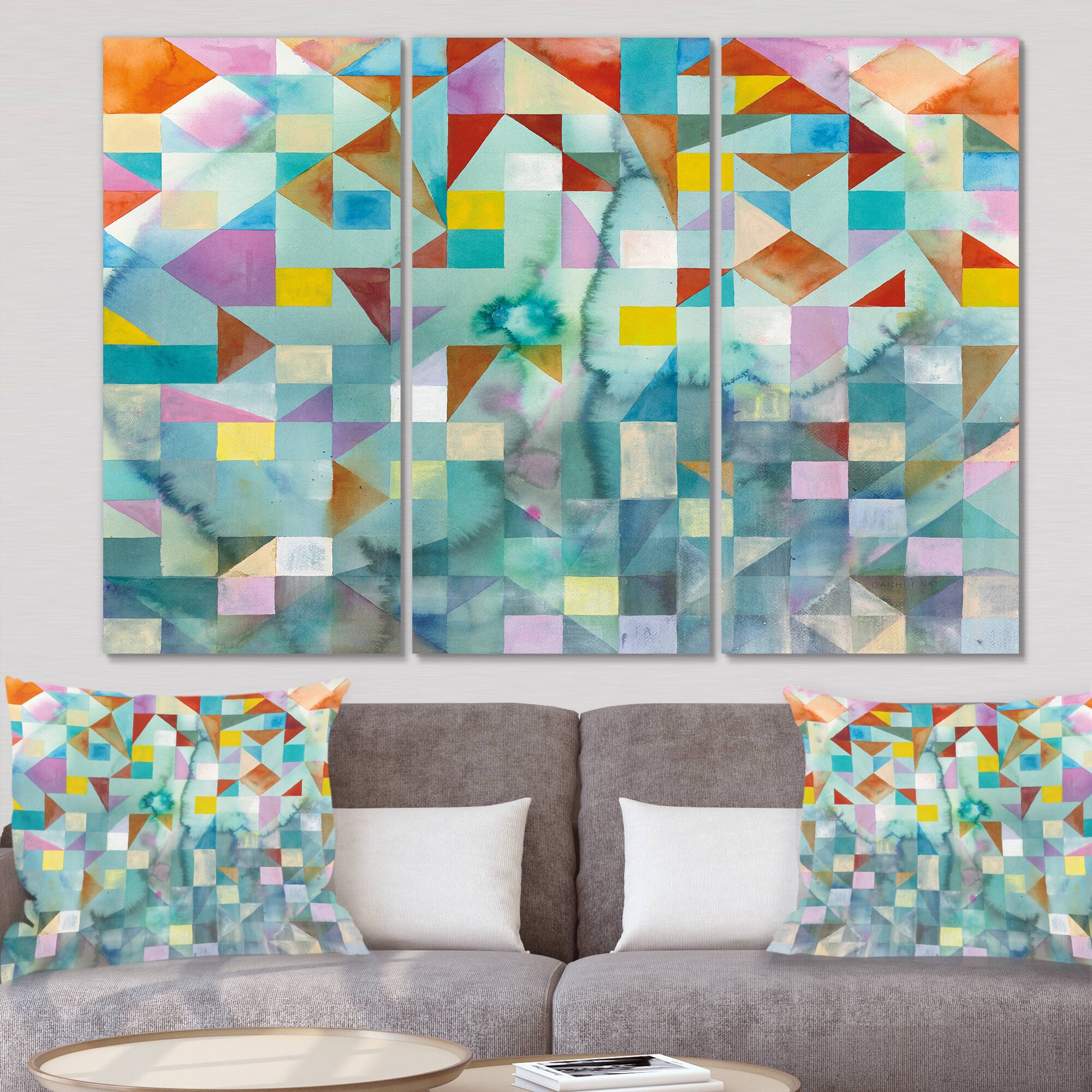 Designart - Modern Patchwork - Modern Gallery-wrapped Canvas