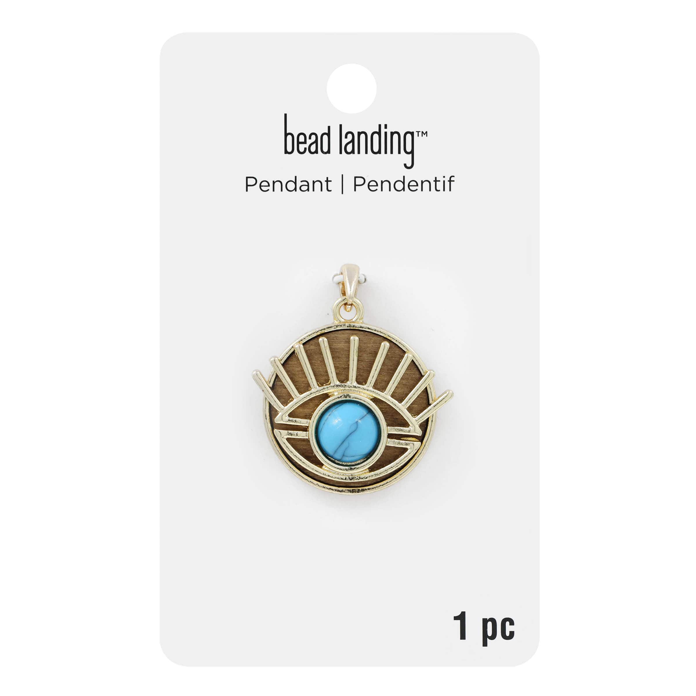 Gold &#x26; Blue Evil Eye Pendant by Bead Landing&#x2122;