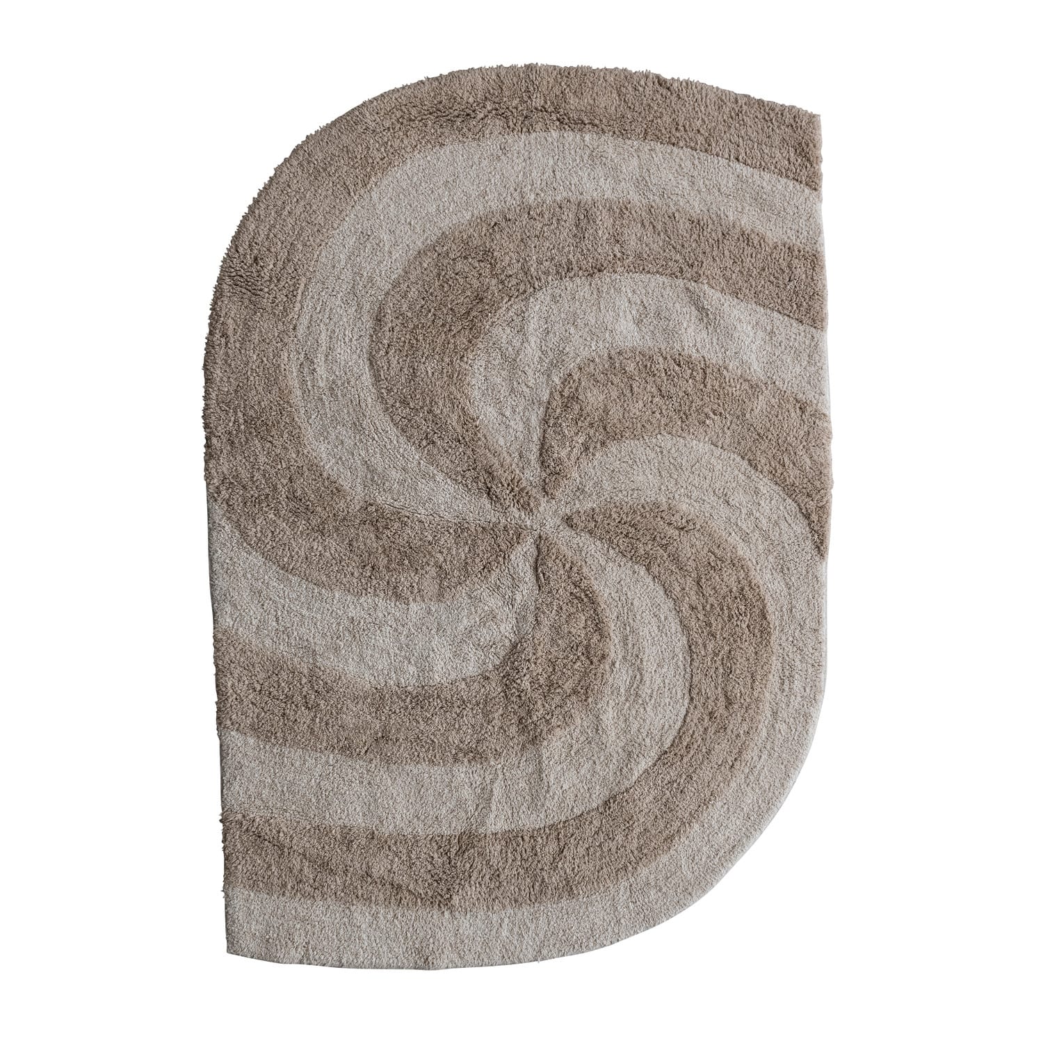Hello Honey® 3ft. x 4.5ft. Tan & Beige Spiral Cotton Tufted Rug