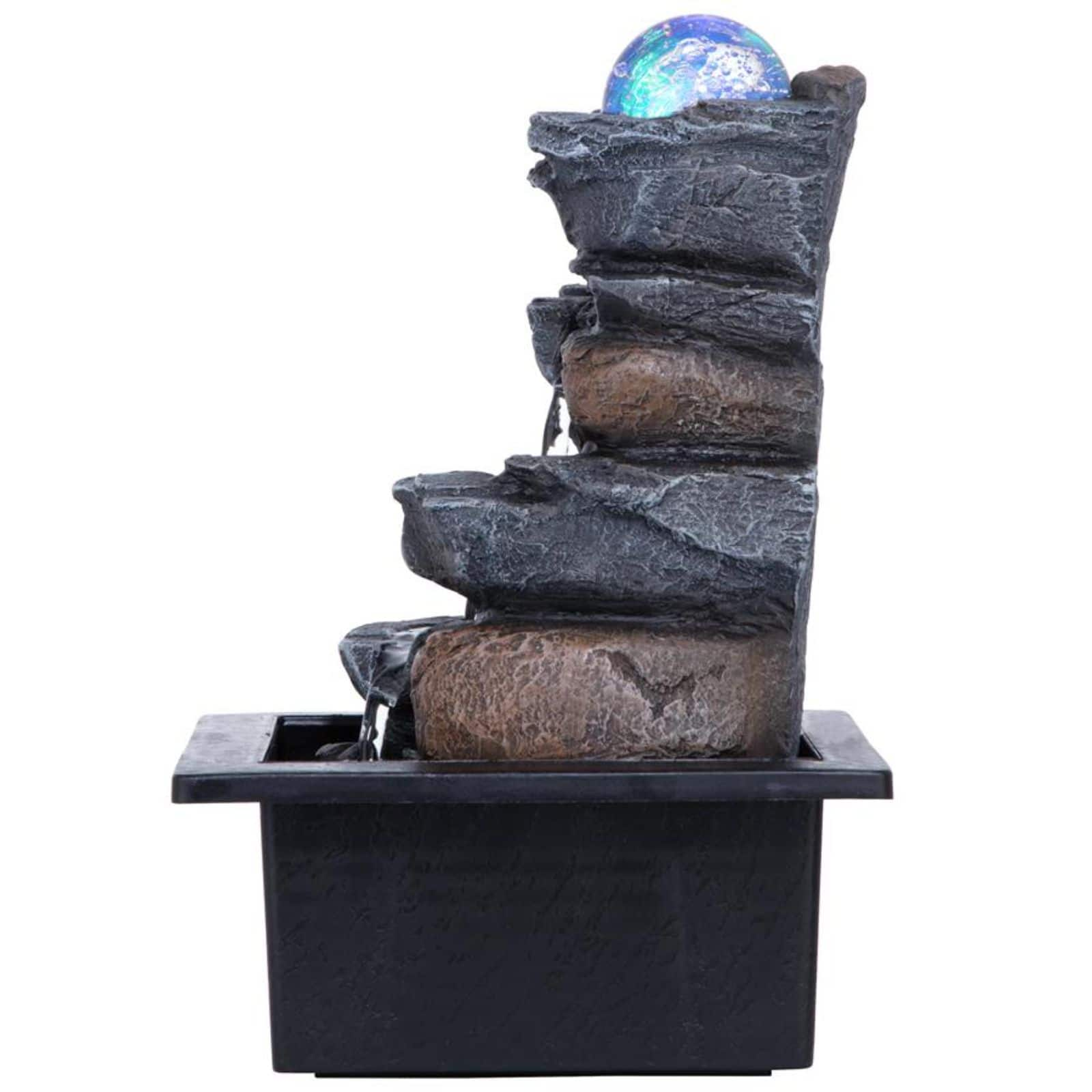 Design Toscano Spinning Orb Calming Tabletop Waterfall Fountain ...