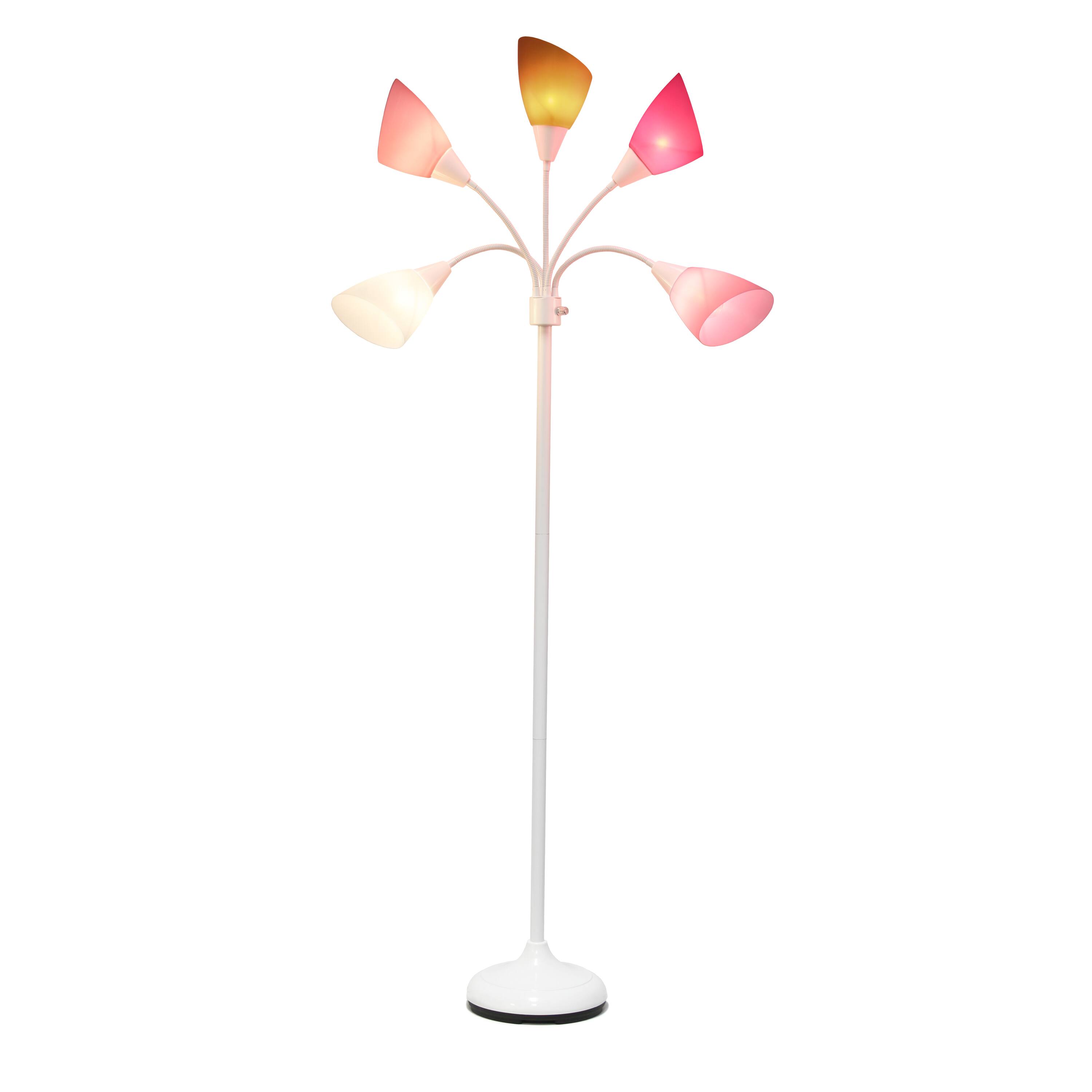 Simple Designs&#x2122; 5.6ft. 5-Light Gooseneck White Floor Lamp