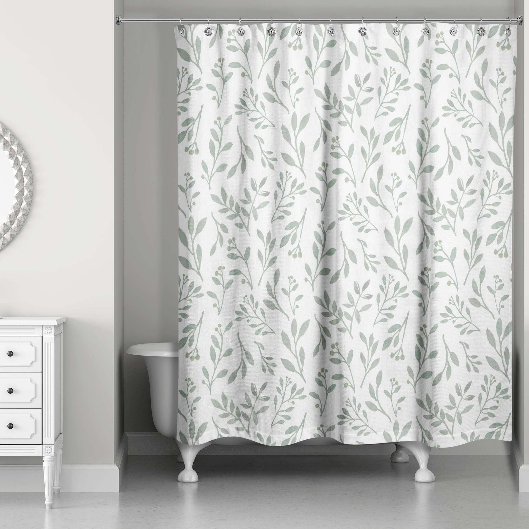74&#x22; Delicate Floral Shower Curtain