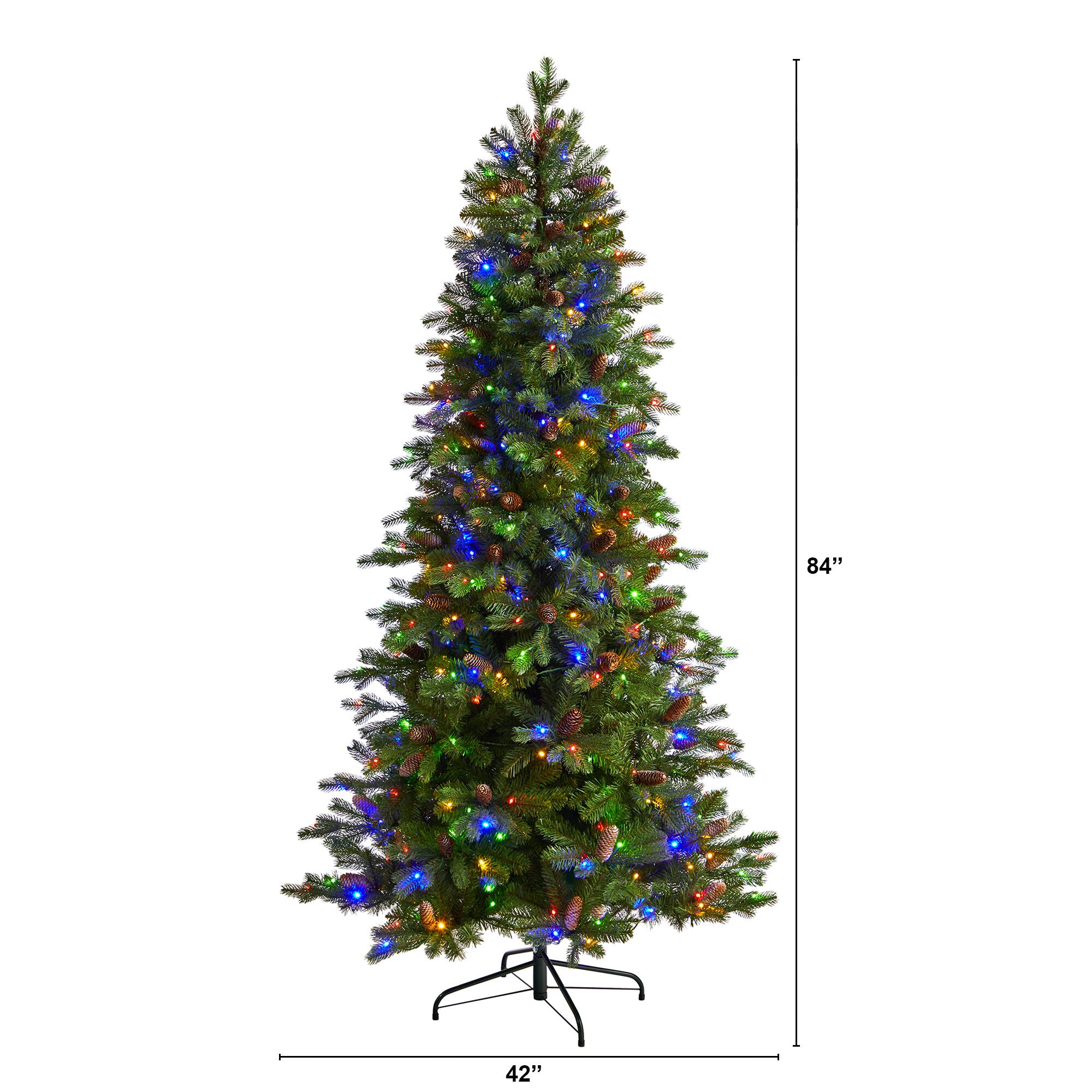 7ft. Pre-Lit Fraser Fir Artificial Christmas Tree, Color Changing LED Lights