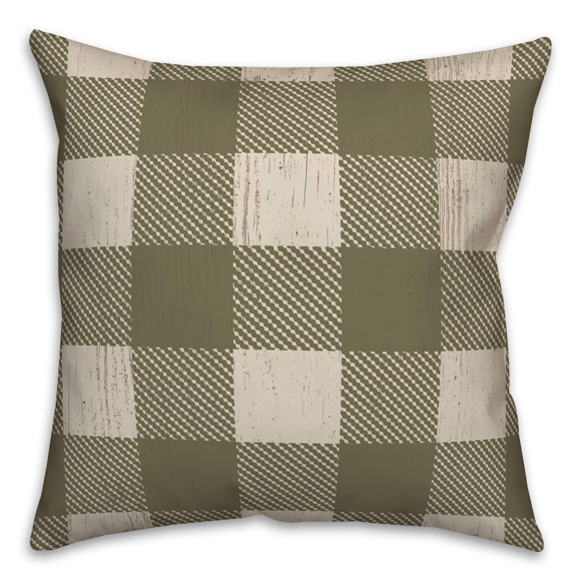 Green Buffalo Check Throw Pillow