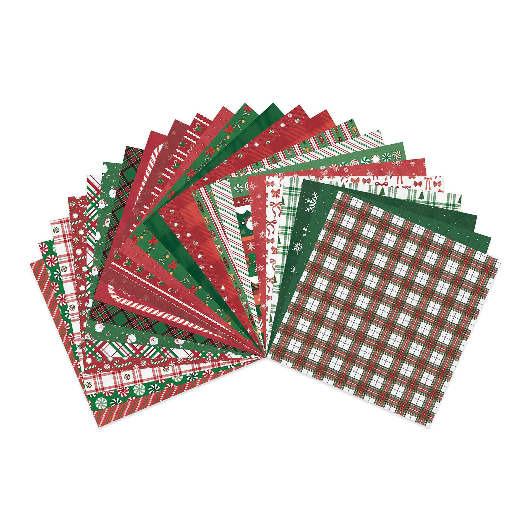 6" x 6" Peppermint Plaid Double-Sided Paper Pad, 24 Sheets by Recollections™