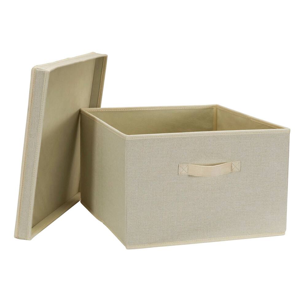 Household Essentials Fabric Storage Bin with Lid, 2ct.