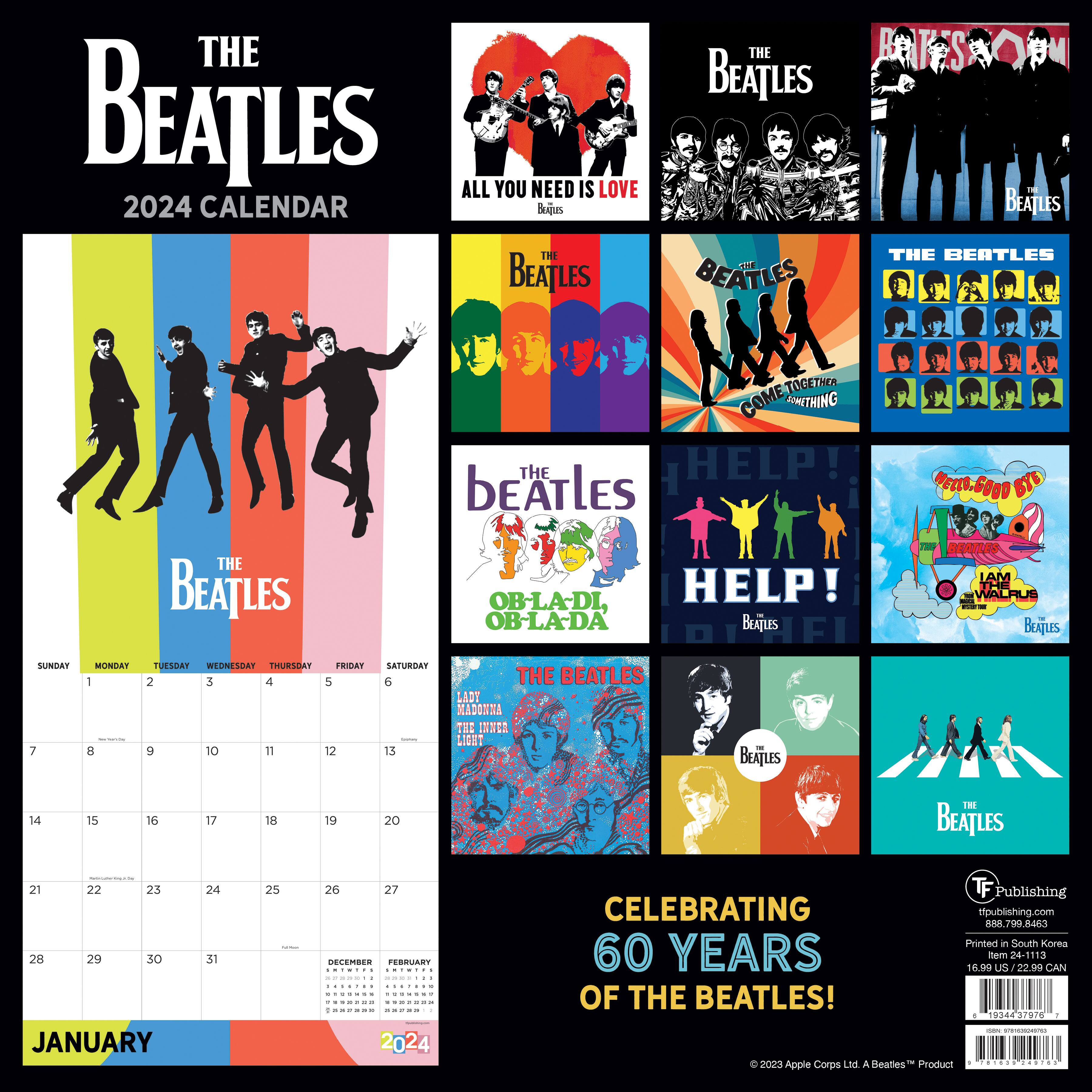 TF Publishing 2024 The Beatles Wall Calendar