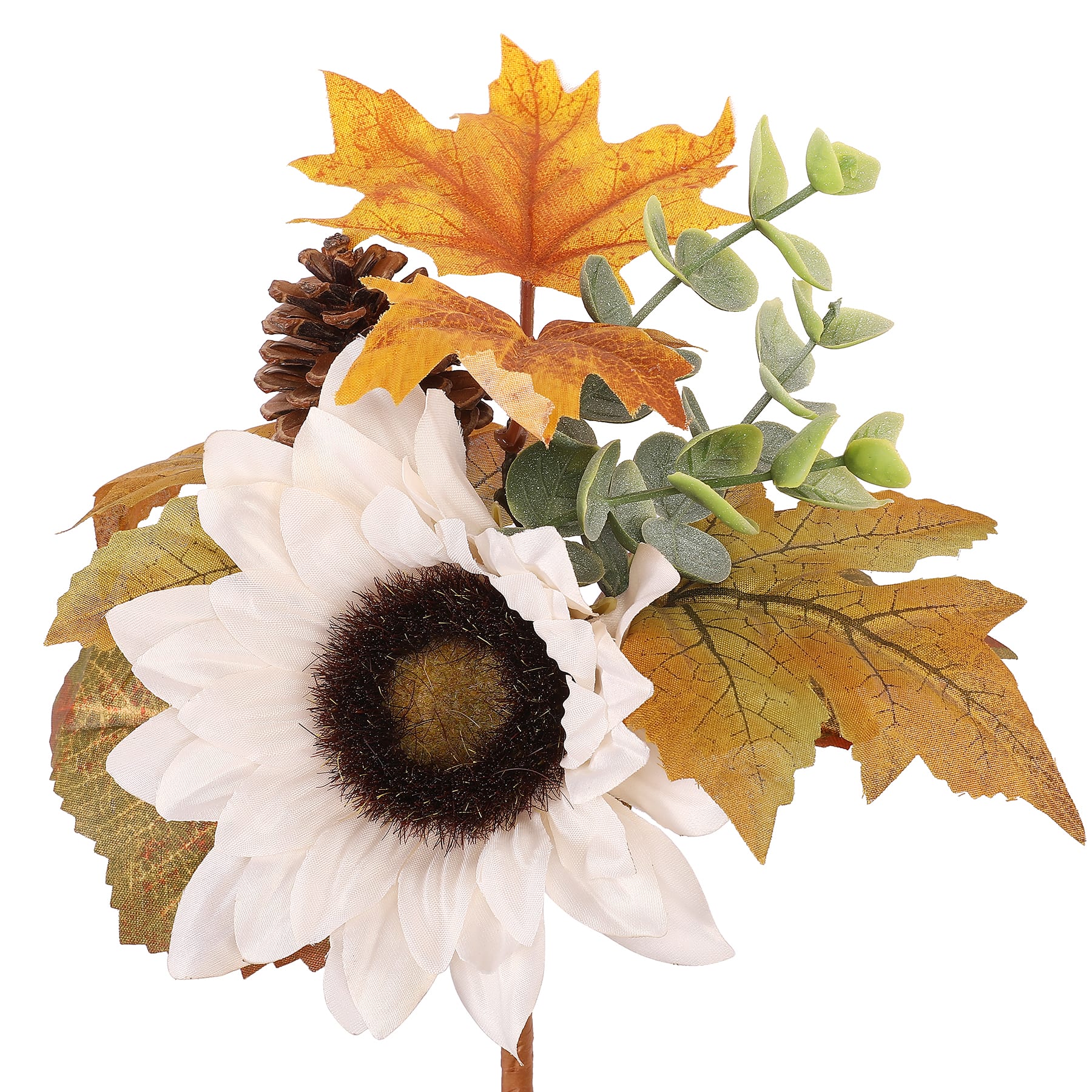 10&#x22; Cream Sunflower &#x26; Pinecone Pick by Ashland&#xAE;