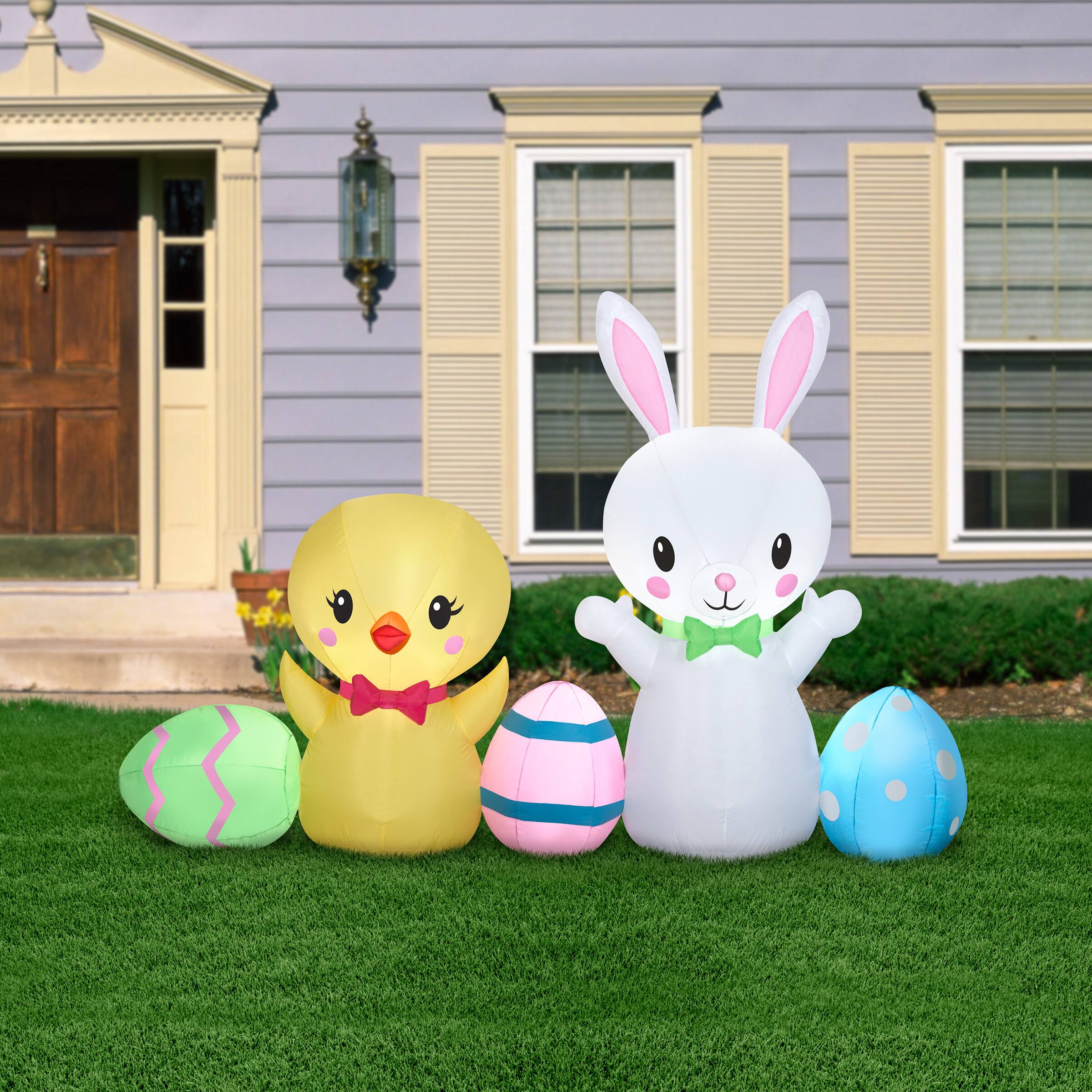 6.5ft. Airblown® Inflatable Easter Bunny & Chick