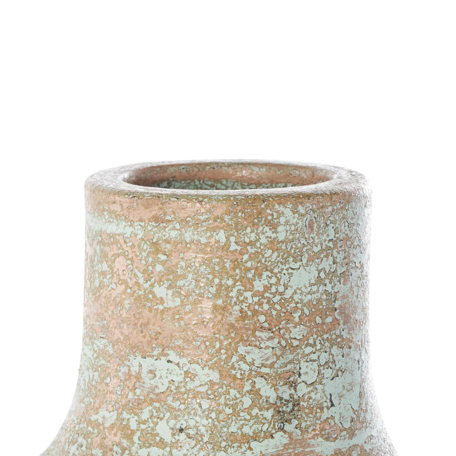 Brown Ceramic Antique Style Textured Patina Vase
