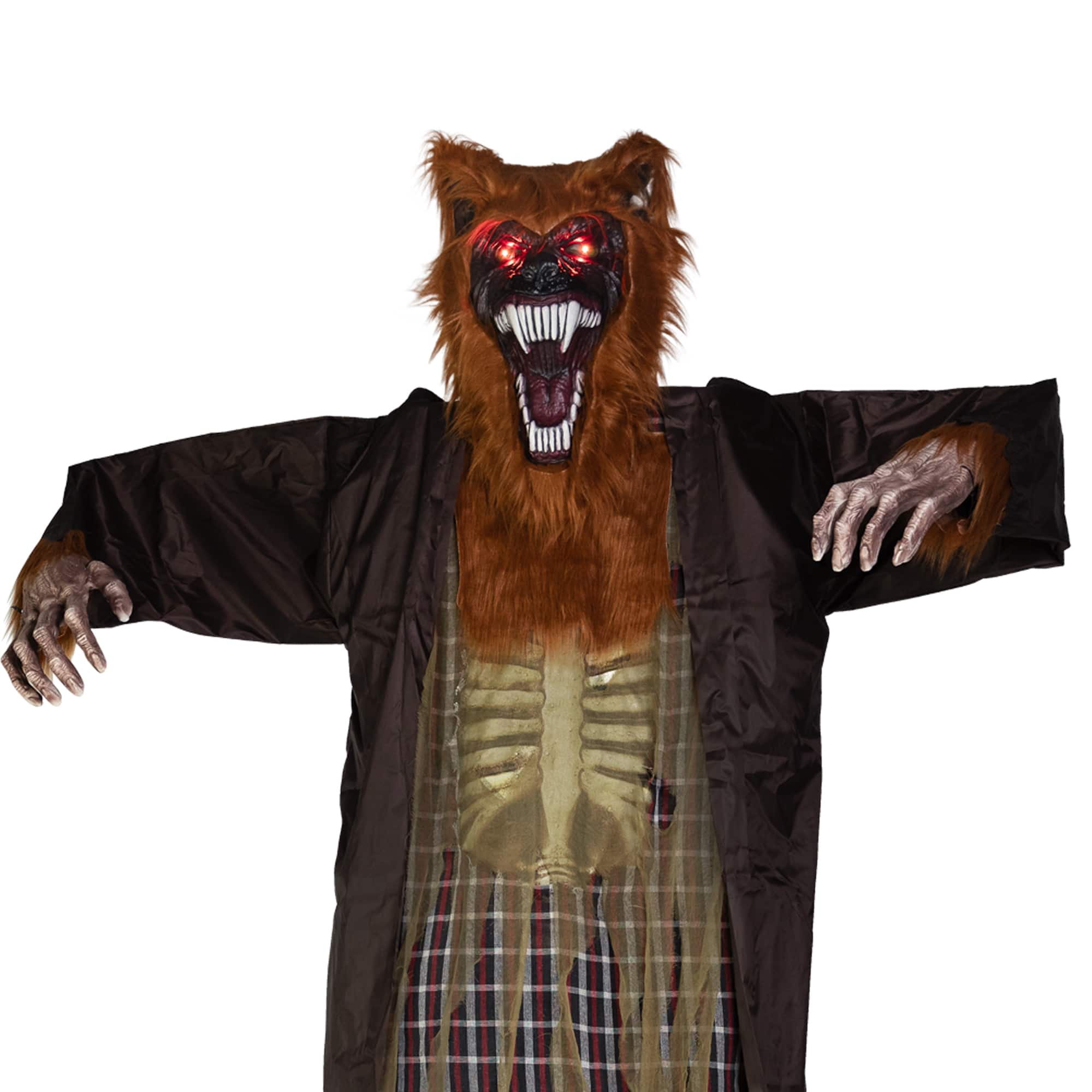 Huge Lighted and Animated Talking Werewolf Commercial Outdoor Halloween Decoration - 12&#x27;