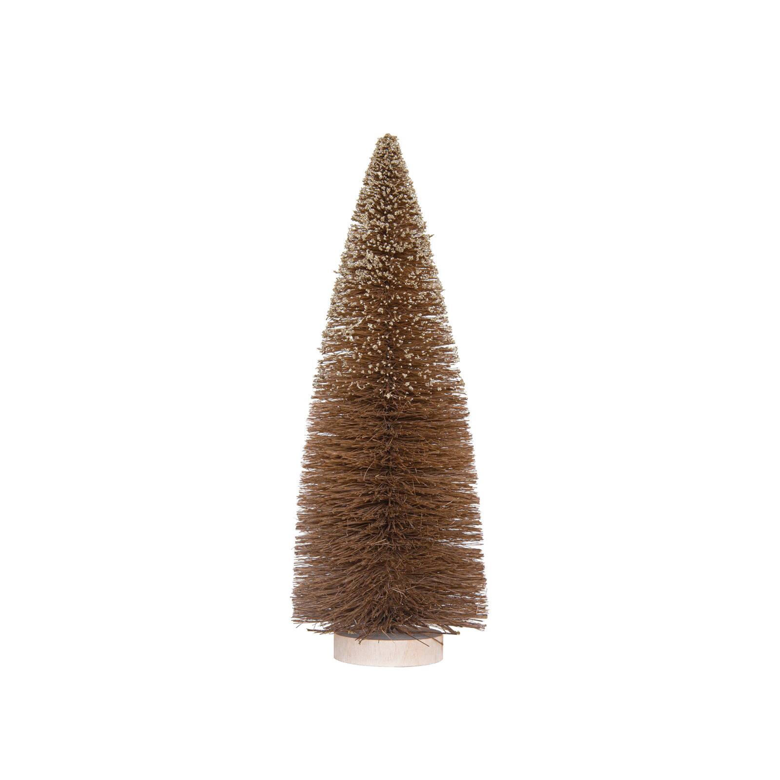 Hello Honey&#xAE; 12&#x22; Sisal Bottle Brush Tree with Glitter &#x26; Wood Base