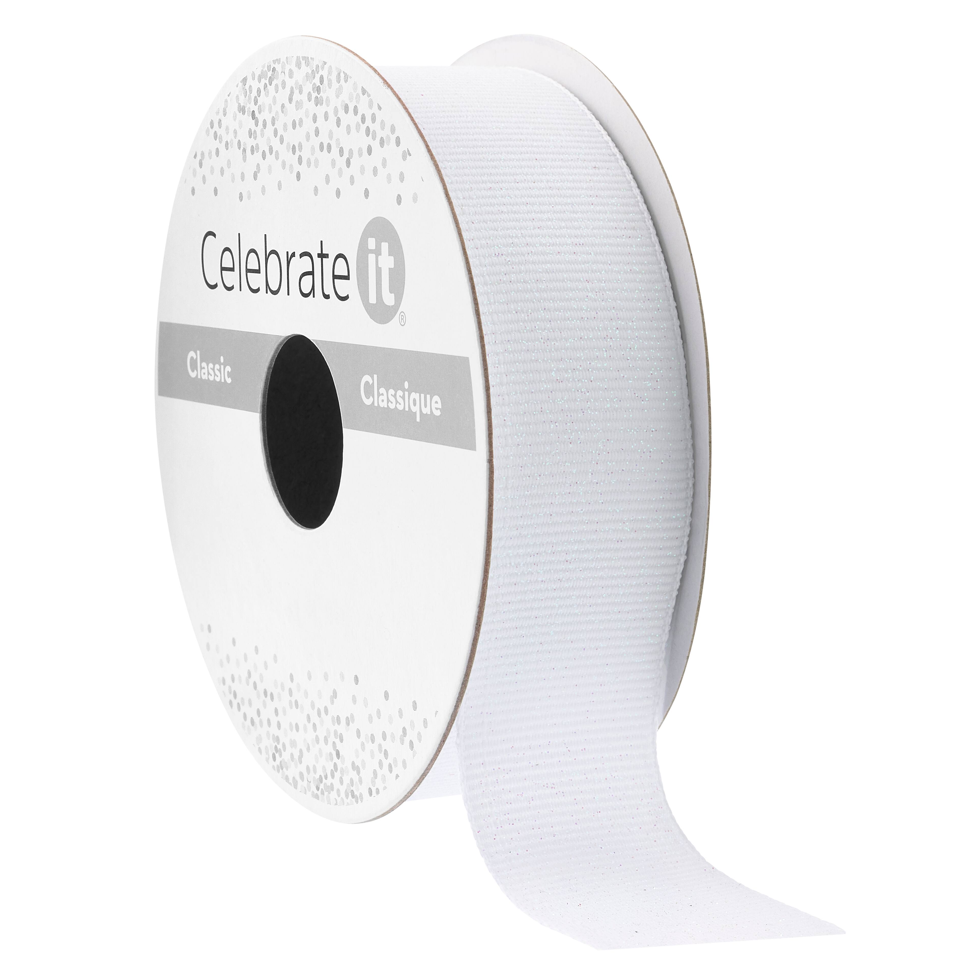 7/8" x 5yd. Grosgrain Glitter Ribbon by Celebrate It® Classic