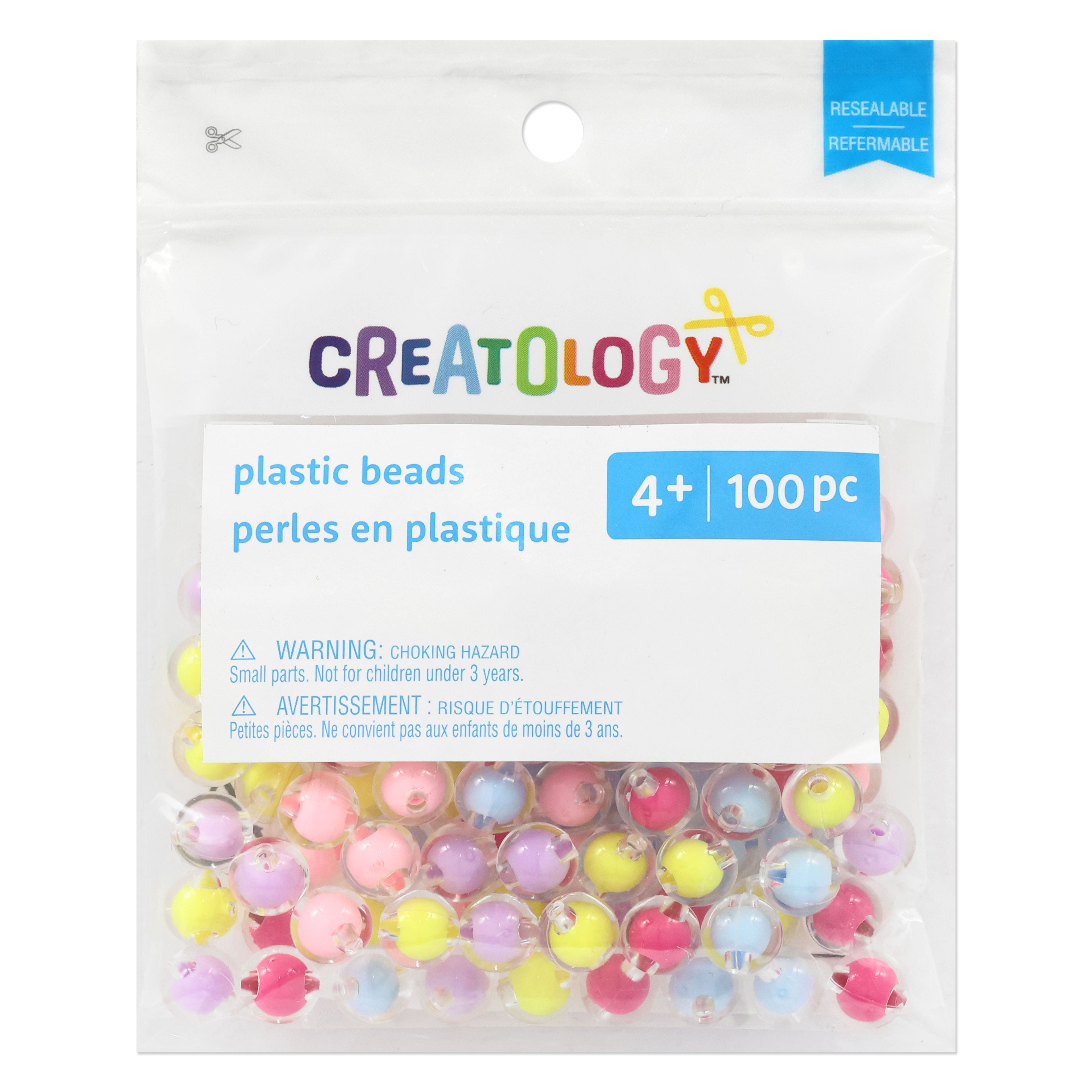 12 Packs: 100 ct. (1,200 total) 9.5mm Pastel Mix Round Fashion Beads by Creatology™