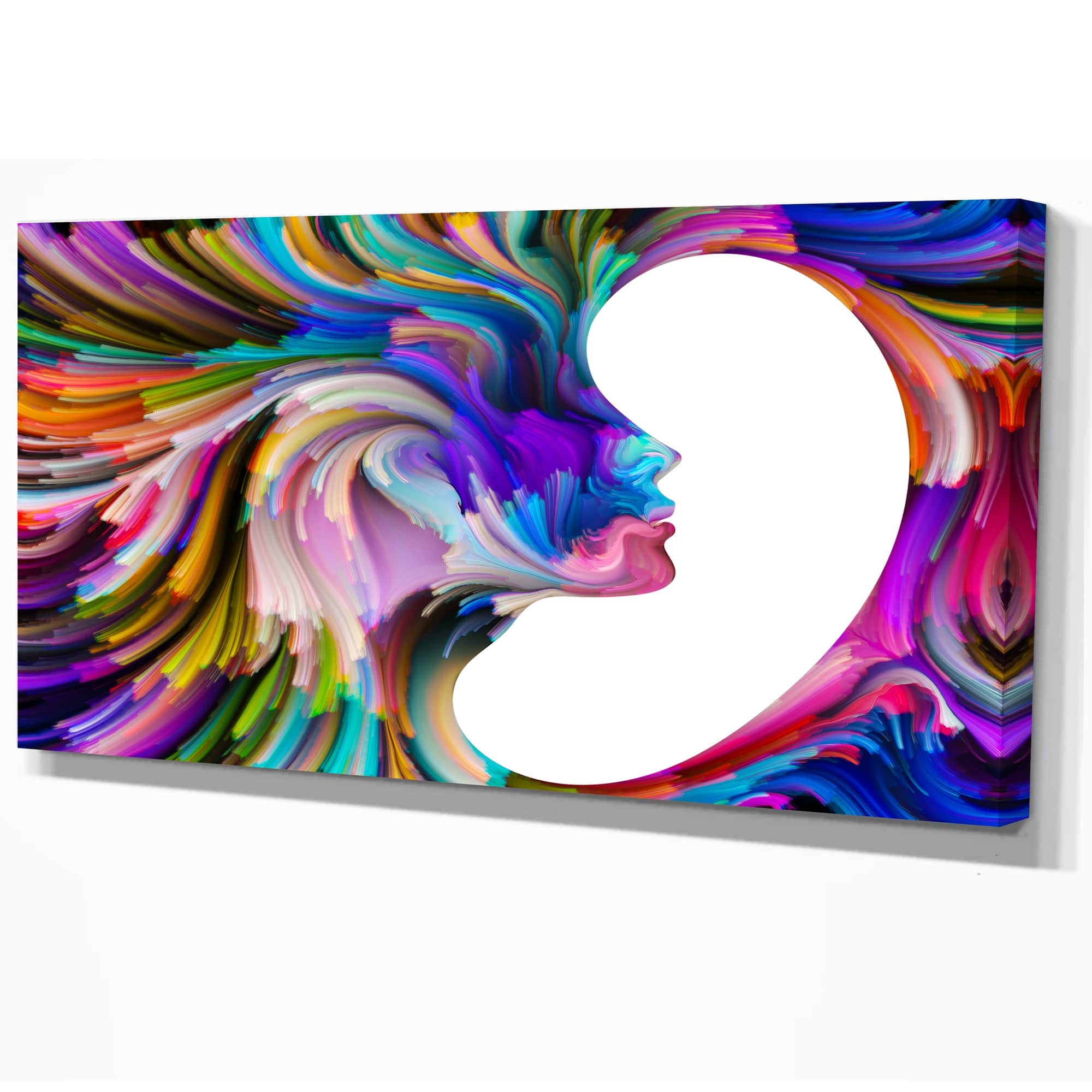 Designart - Colorful Faces - Abstract People Print on Wrapped Canvas