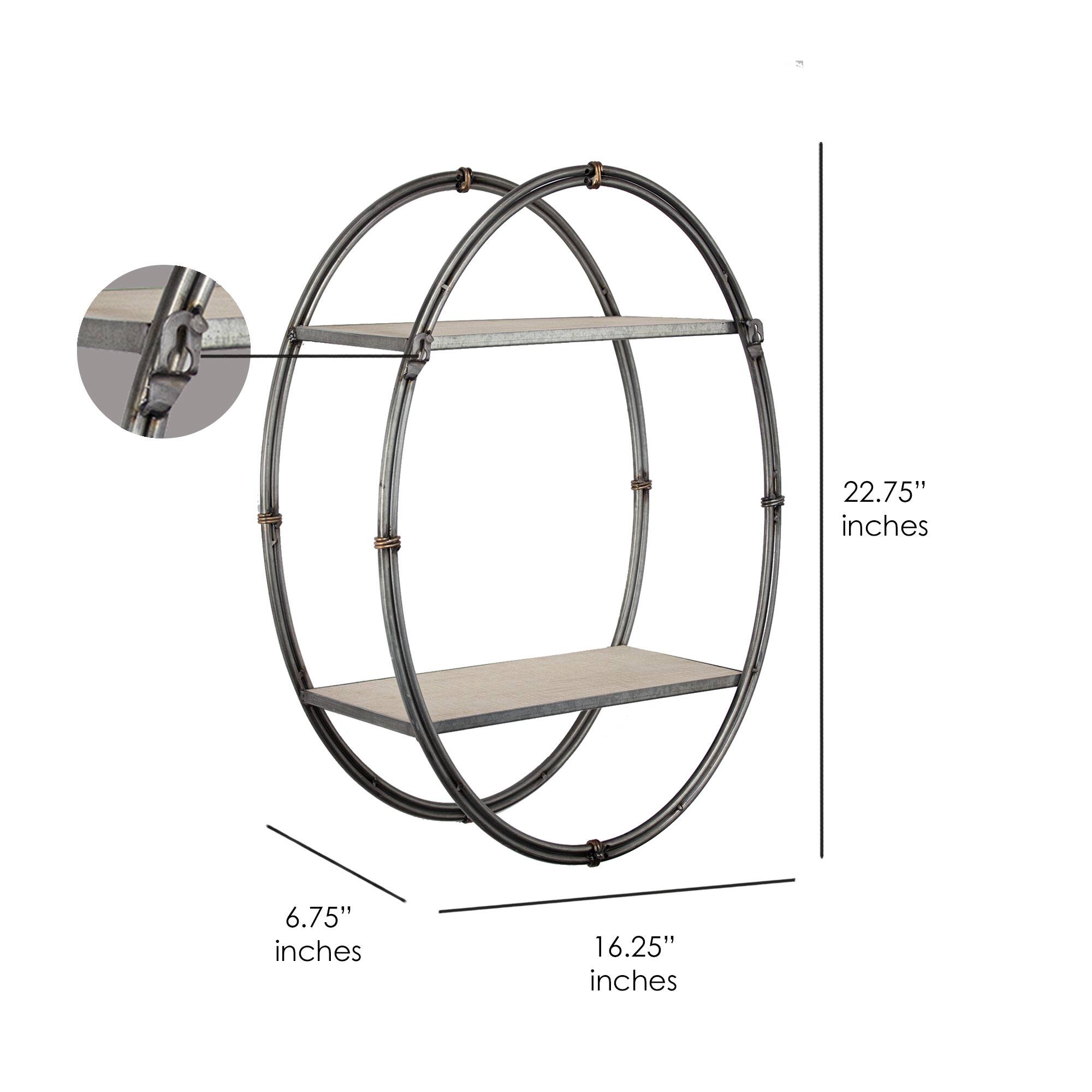 White Wood & Metal Hanging Oval Wall Shelf | Michaels