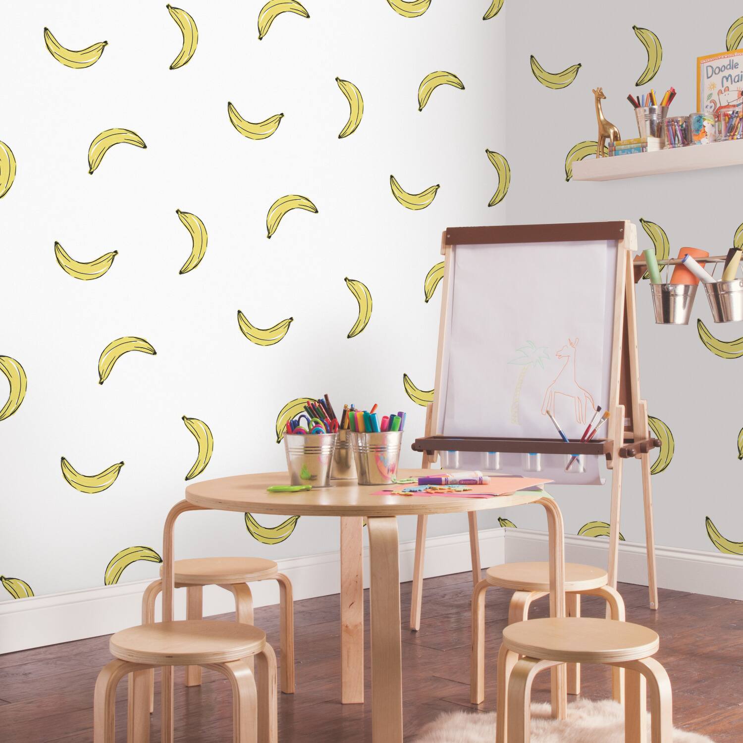RoomMates Mr. Kate Banana Print Peel &#x26; Stick Wallpaper