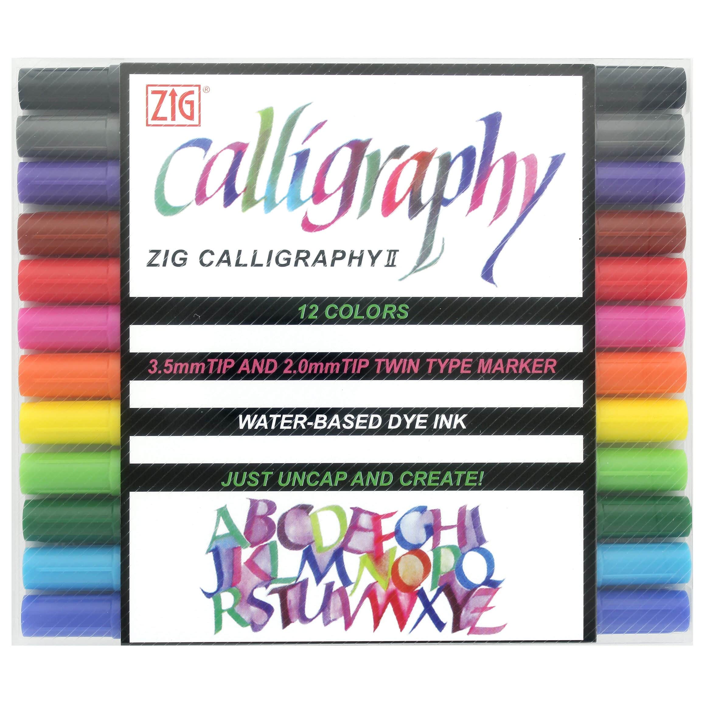 Kuretake Calligraphy Pen 12 Color Set 