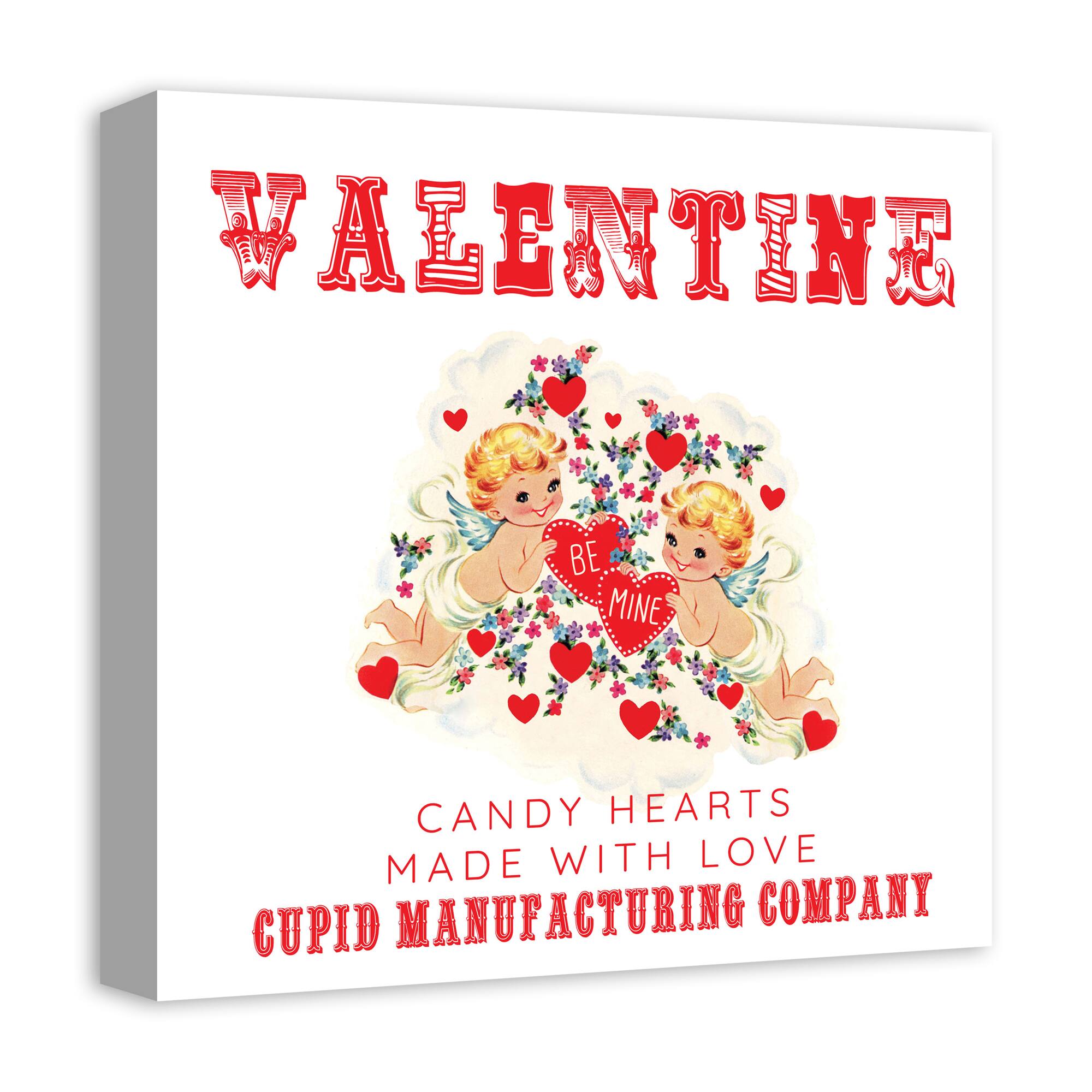 Cupid Candy Hearts 16&#x22; x 16&#x22; Canvas Wall Art