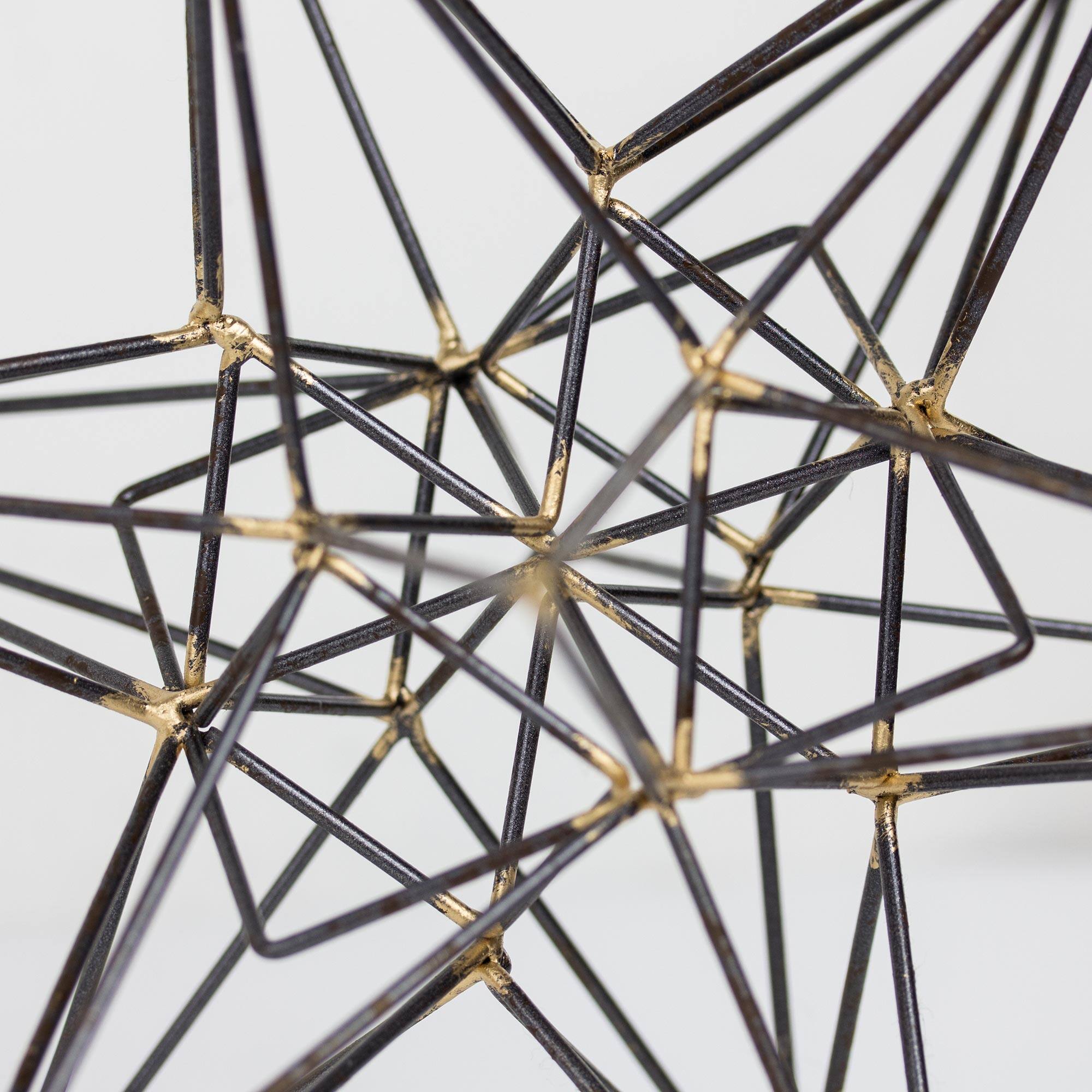 10&#x22; Gunmetal &#x26; Gold Metal Star Figurine