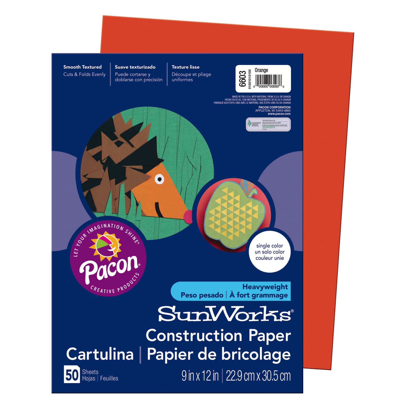 Pacon&#xAE; SunWorks&#xAE; 9&#x22; x 12&#x22; Construction Paper, 50 Sheets