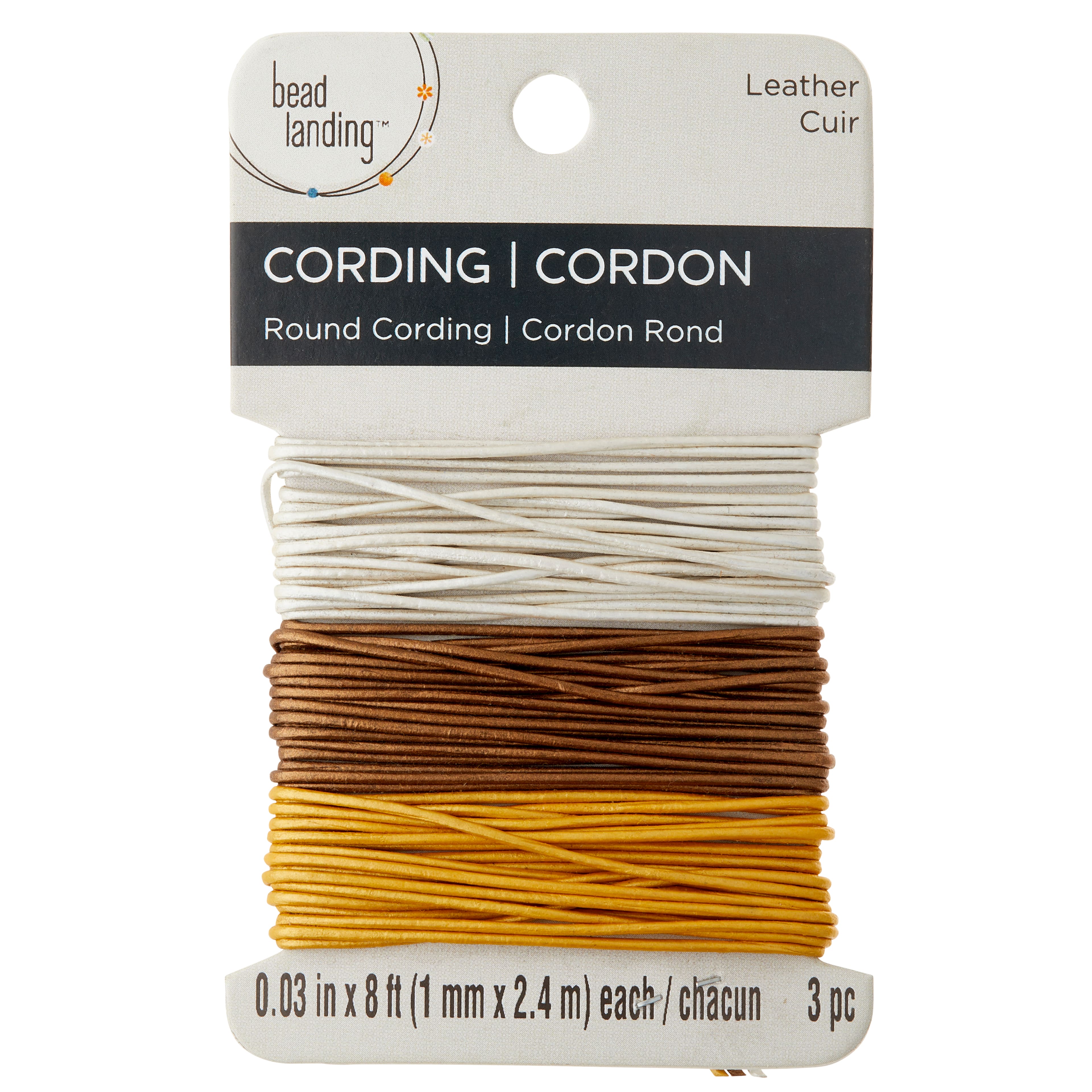 12 Packs: 1mm Metallic Round Leather Cording Pack by Bead Landing&#x2122;