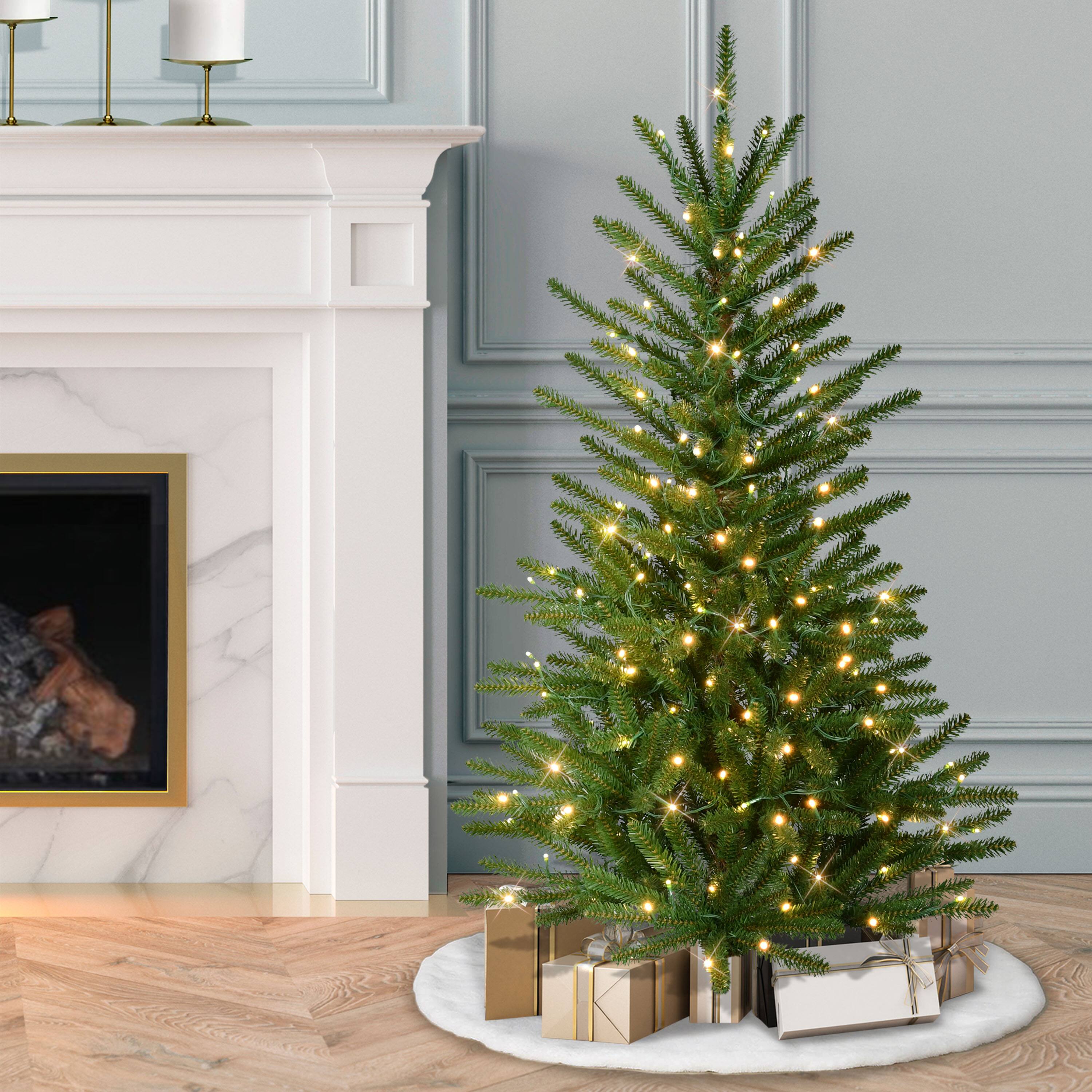 4.5ft. Pre-Lit Mountain View Spruce Artificial Christmas Tree, Warm White LED Lights