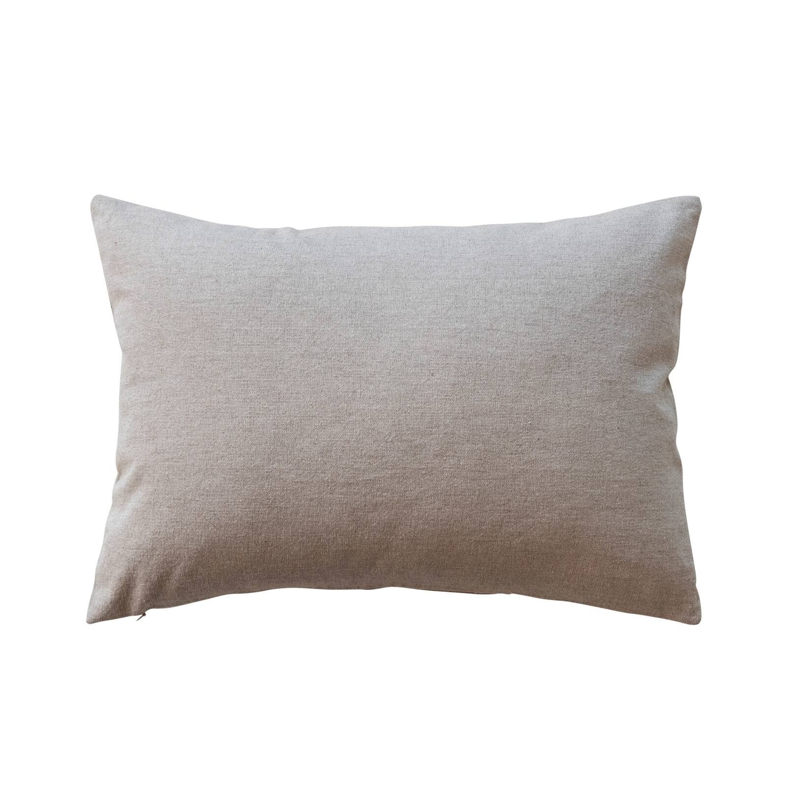 Hello Honey&#xAE; 20&#x22; x 14&#x22; Let&#x27;s Be Jolly Cotton Chambray Lumbar Pillow with Embroidery &#x26; Beads