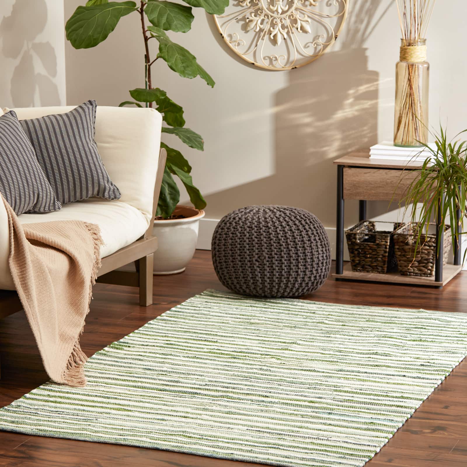 DII® Slim Stripe Cotton Chindi Rug, 4ft. x 6ft.