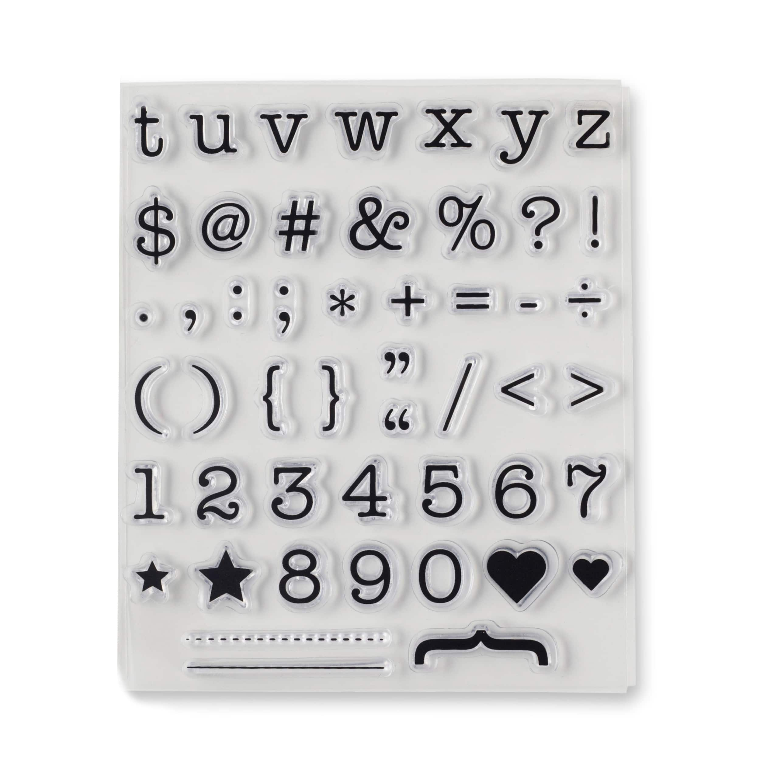 6 Pack: Typewriter Alphabet Clear Stamps by Recollections&#x2122;