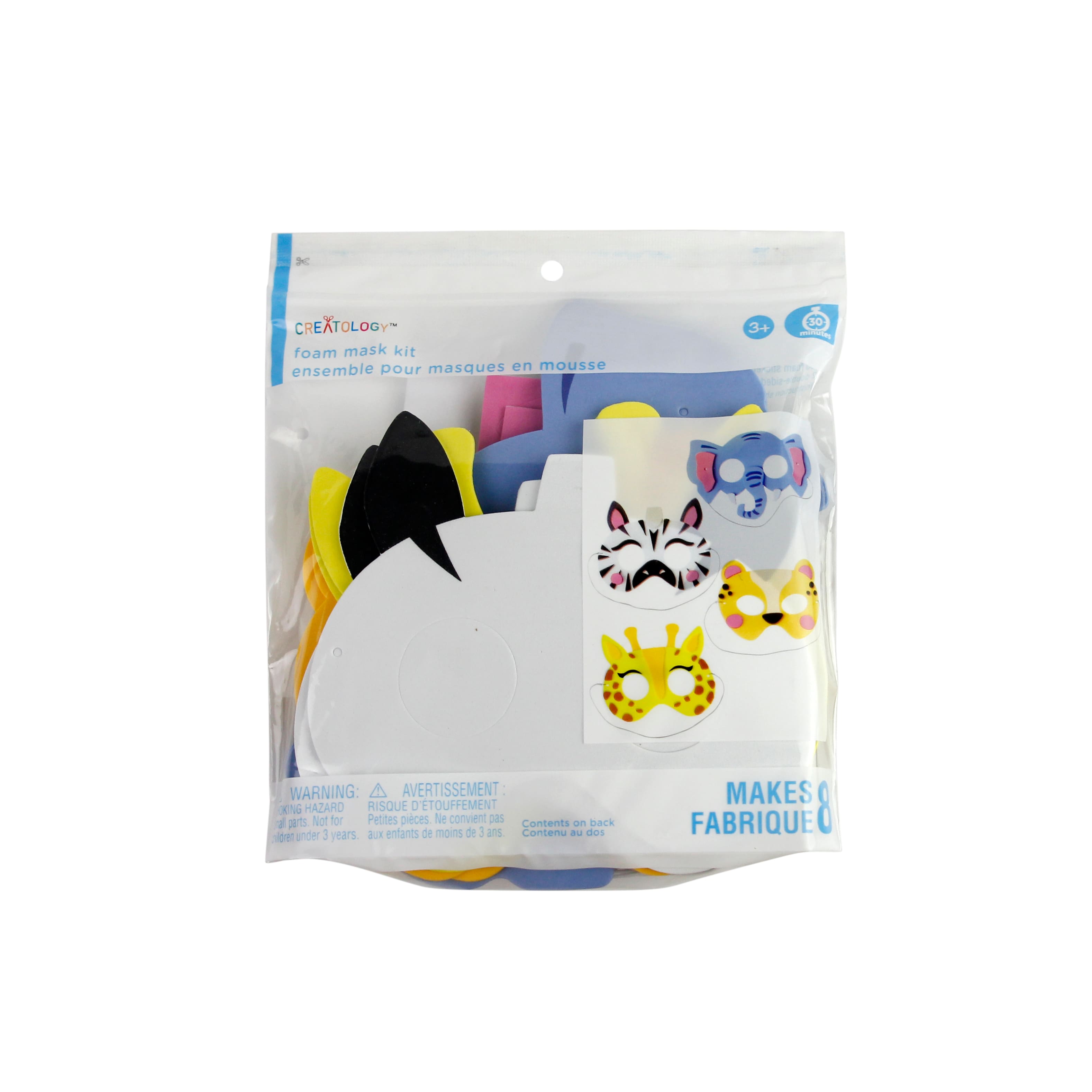 12 Pack: Animal Foam Mask Kit by Creatology&#x2122;