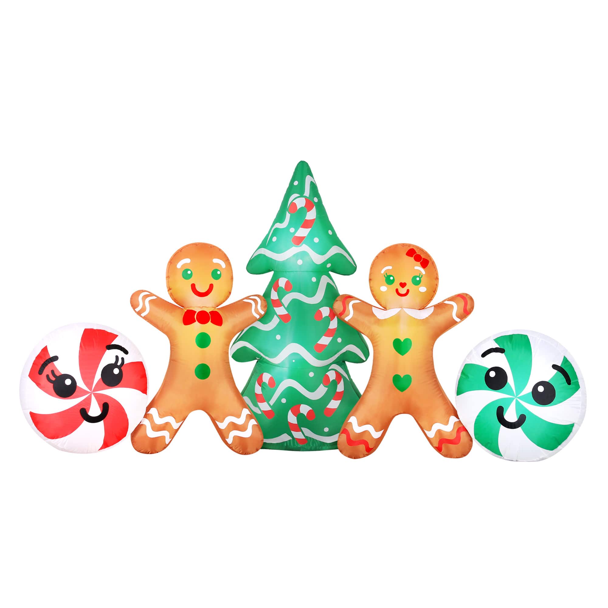 48&#x22; Airflowz Inflatable Gingerbread Couple Scene