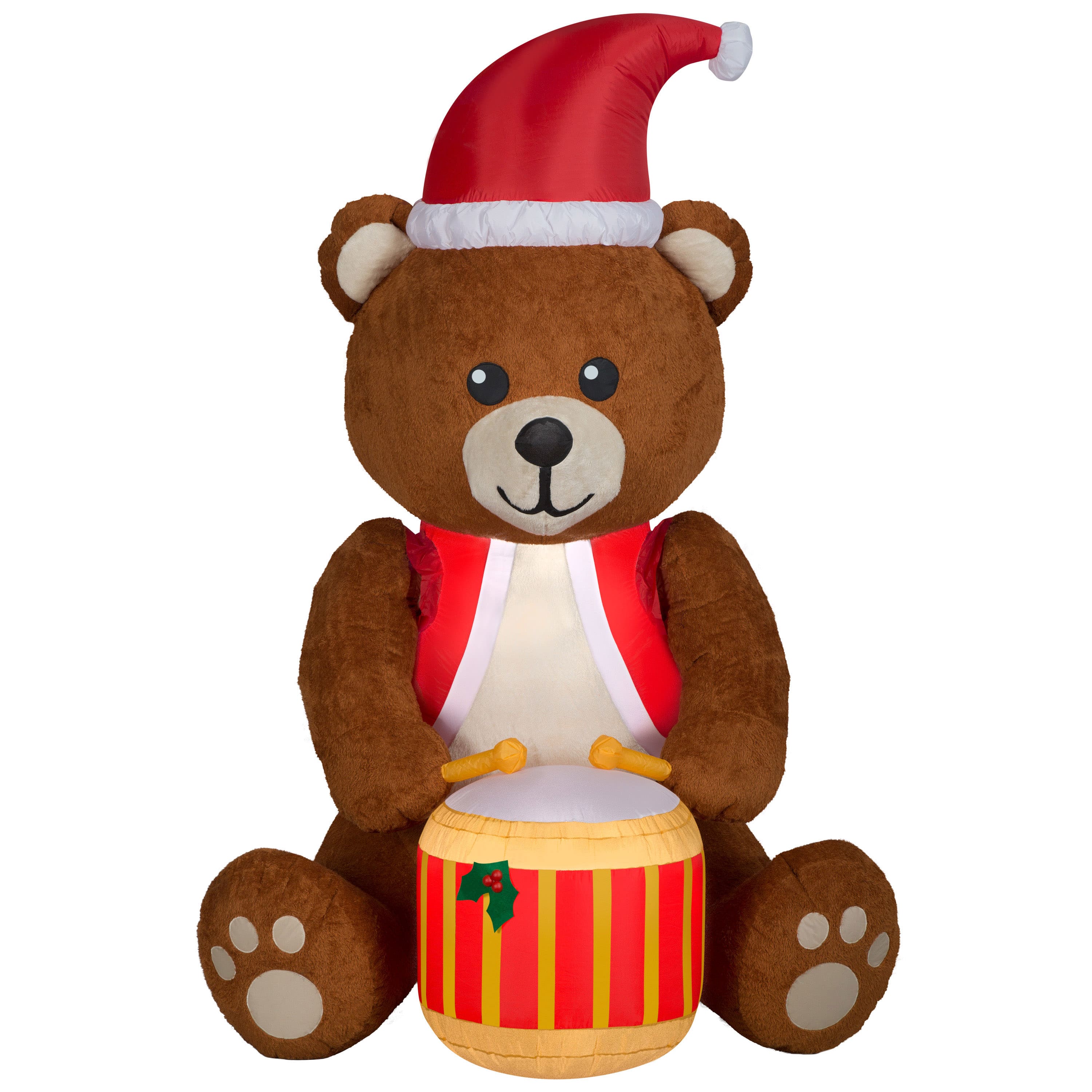 6ft. Airblown® Animated Inflatable Mixed Media Drumming Teddy Bear