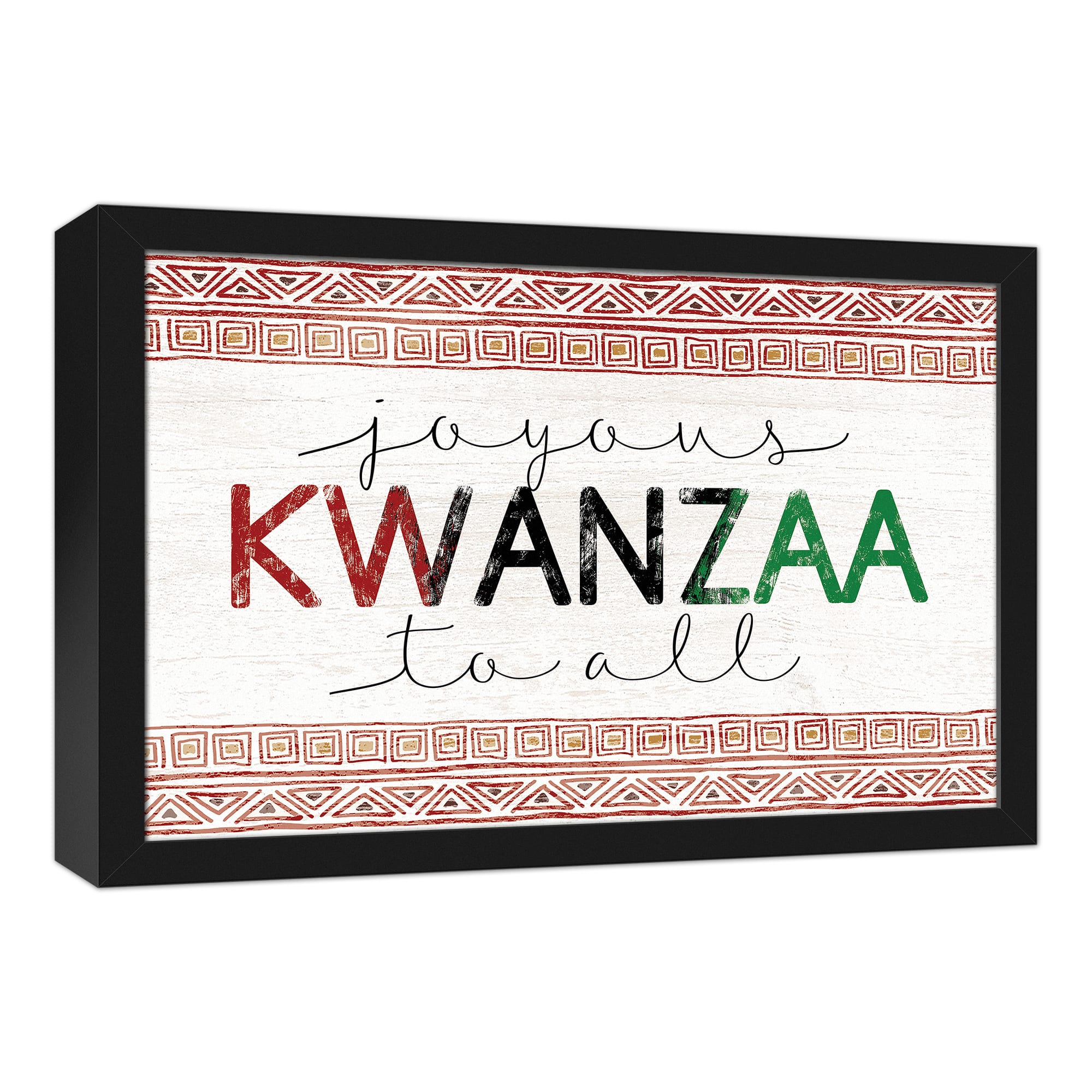 Joyous Kwanzaa To All Black Framed Canvas Art