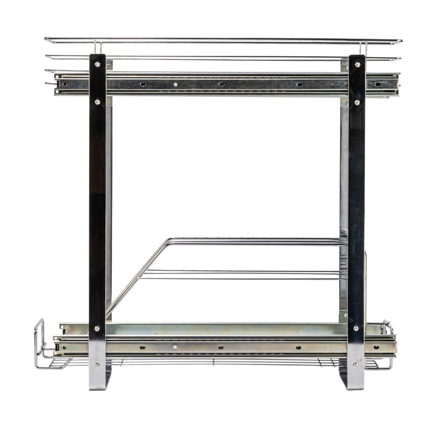 Household Essentials Glidez Chrome-Plated Steel 2-Tier Dual-Sliding Storage Organizer