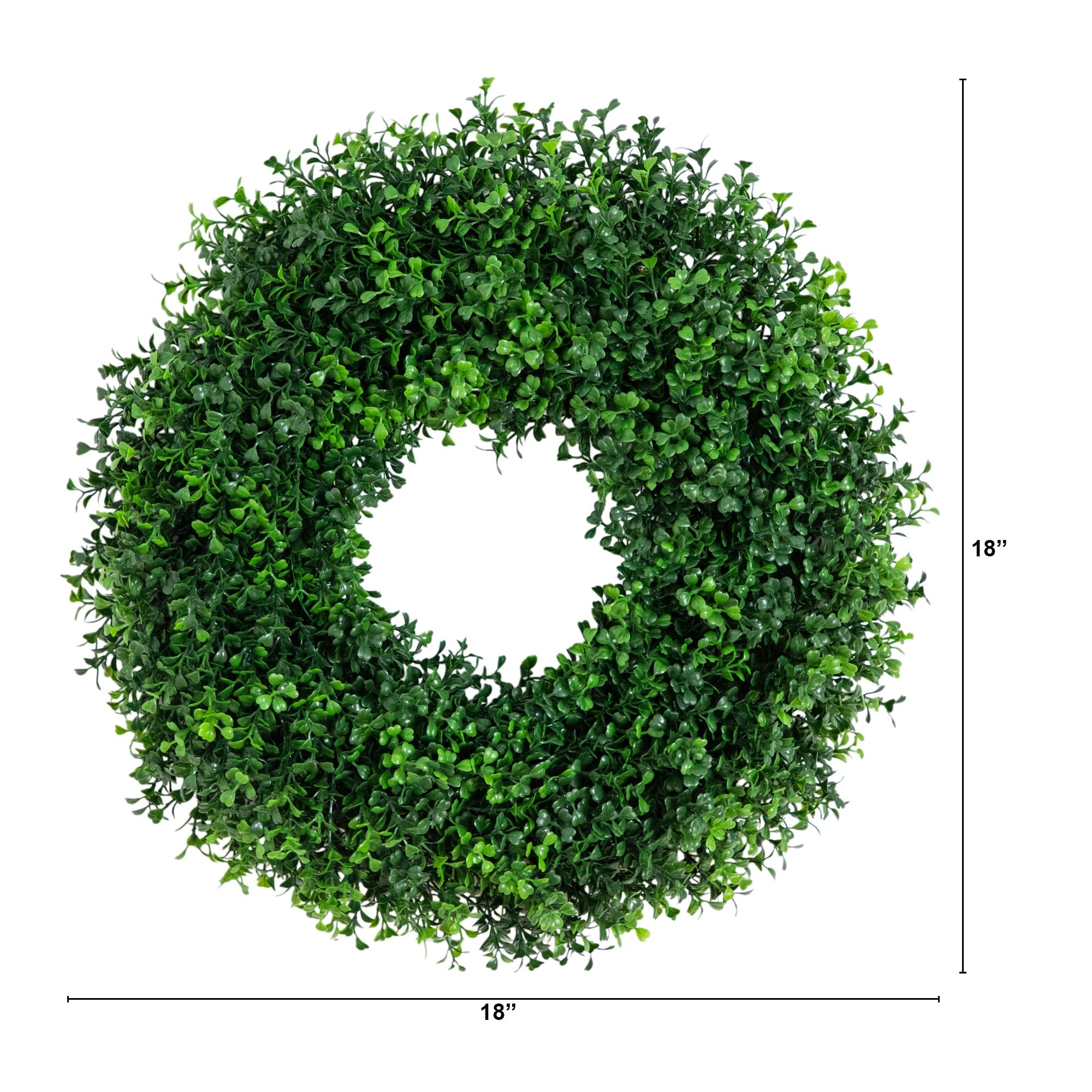 18in. Pre-Lit Artificial Boxwood Wreath with 25 Warm White LED Lights