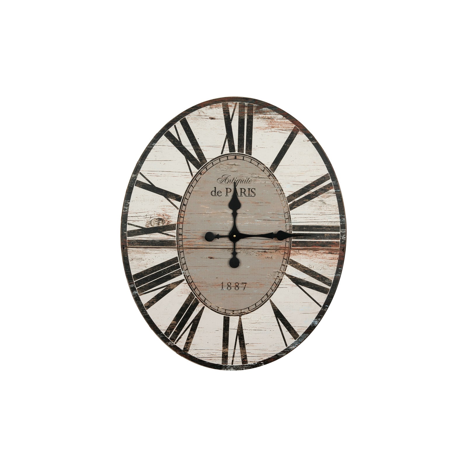 2.5ft. Distressed French Country Oval Wood Wall Clock