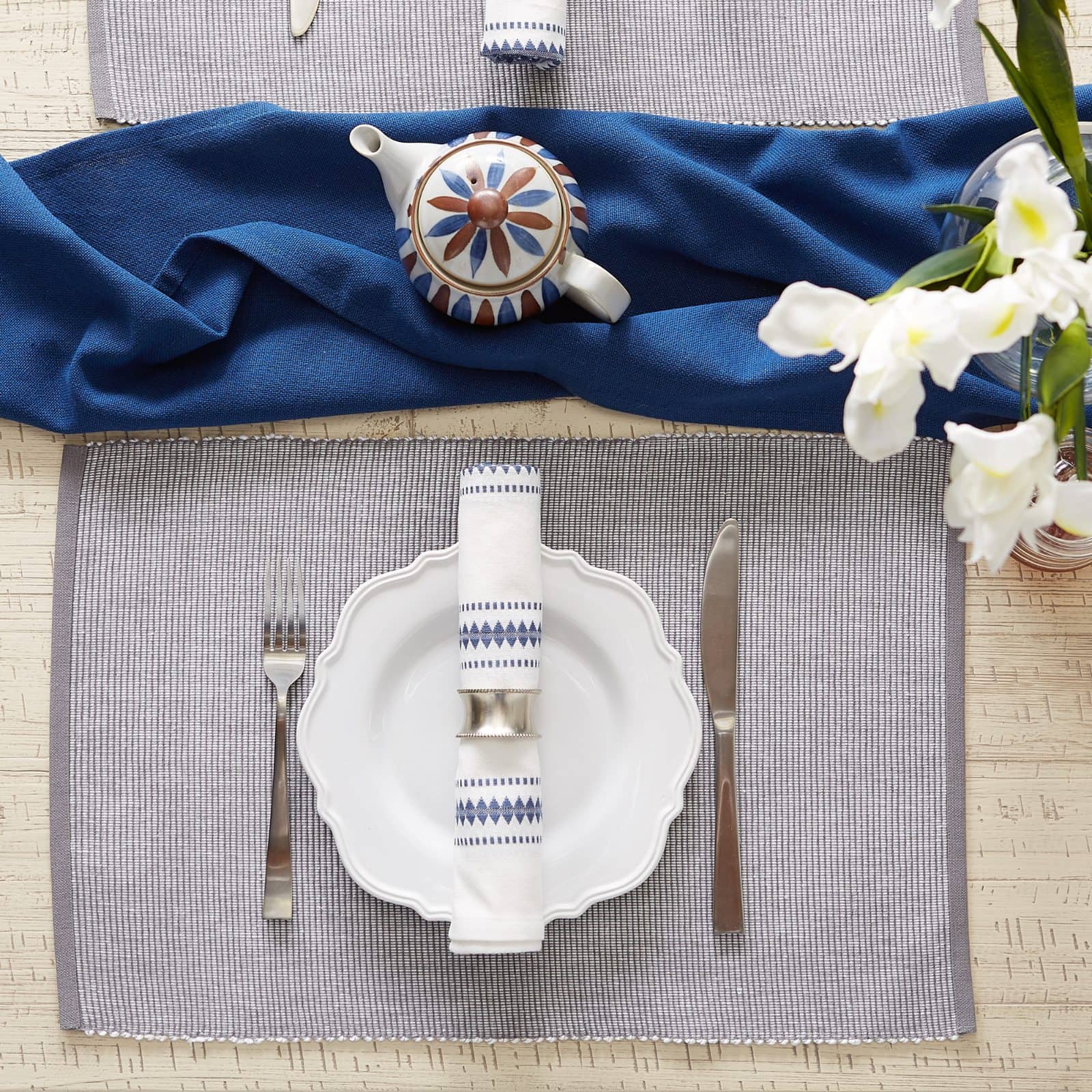 DII® 2-Tone Ribbed Placemats, 6ct.