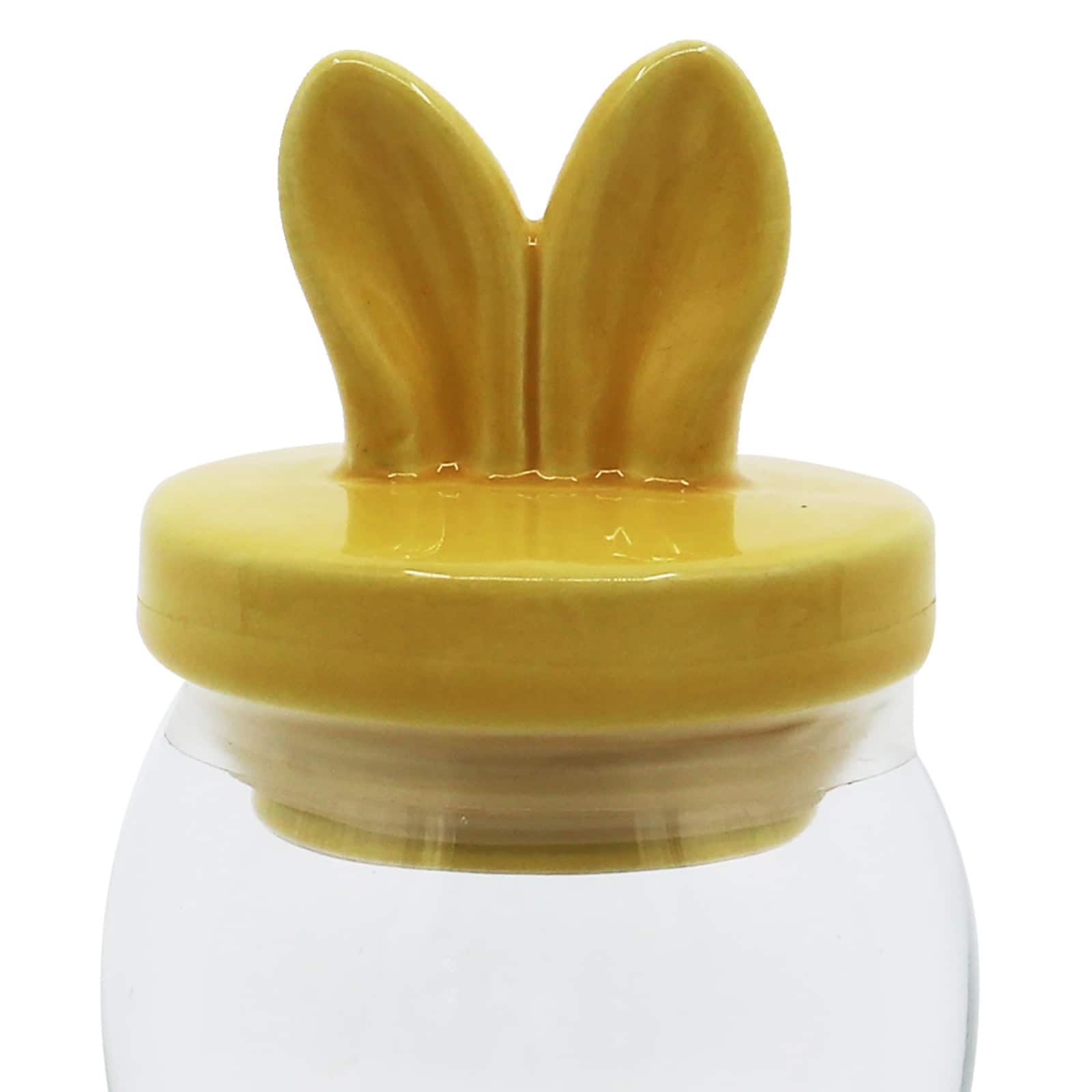 7.5&#x22; Yellow Bunny Glass &#x26; Ceramic Candy Container by Ashland&#xAE;