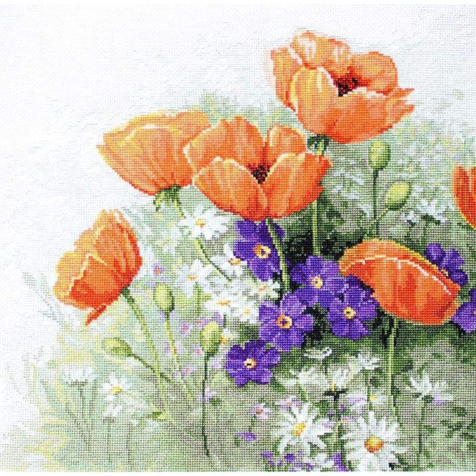 Luca-s Poppies Counted Cross Stitch Kit