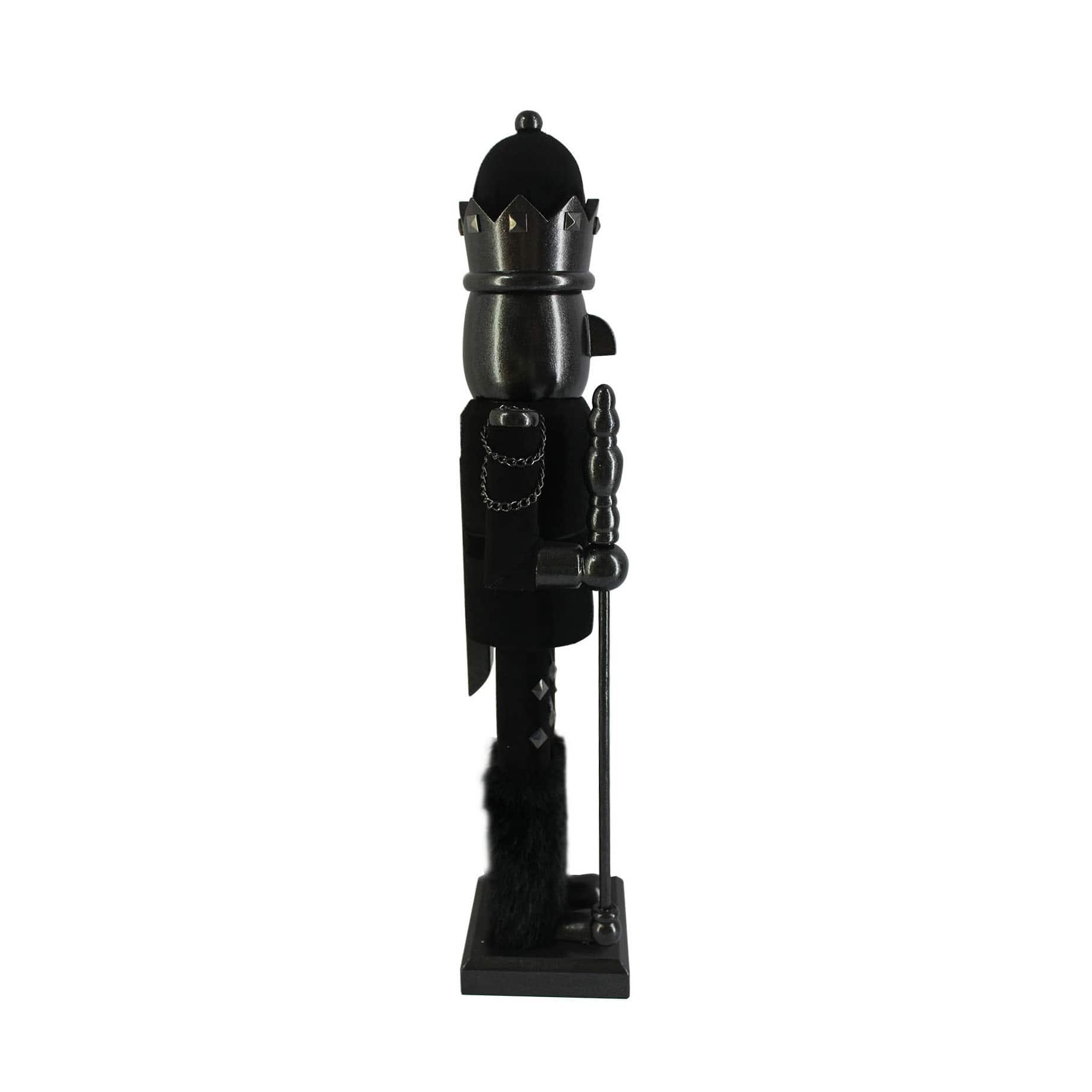 16&#x22; Black Wood Nutcracker with Staff by Ashland&#xAE;