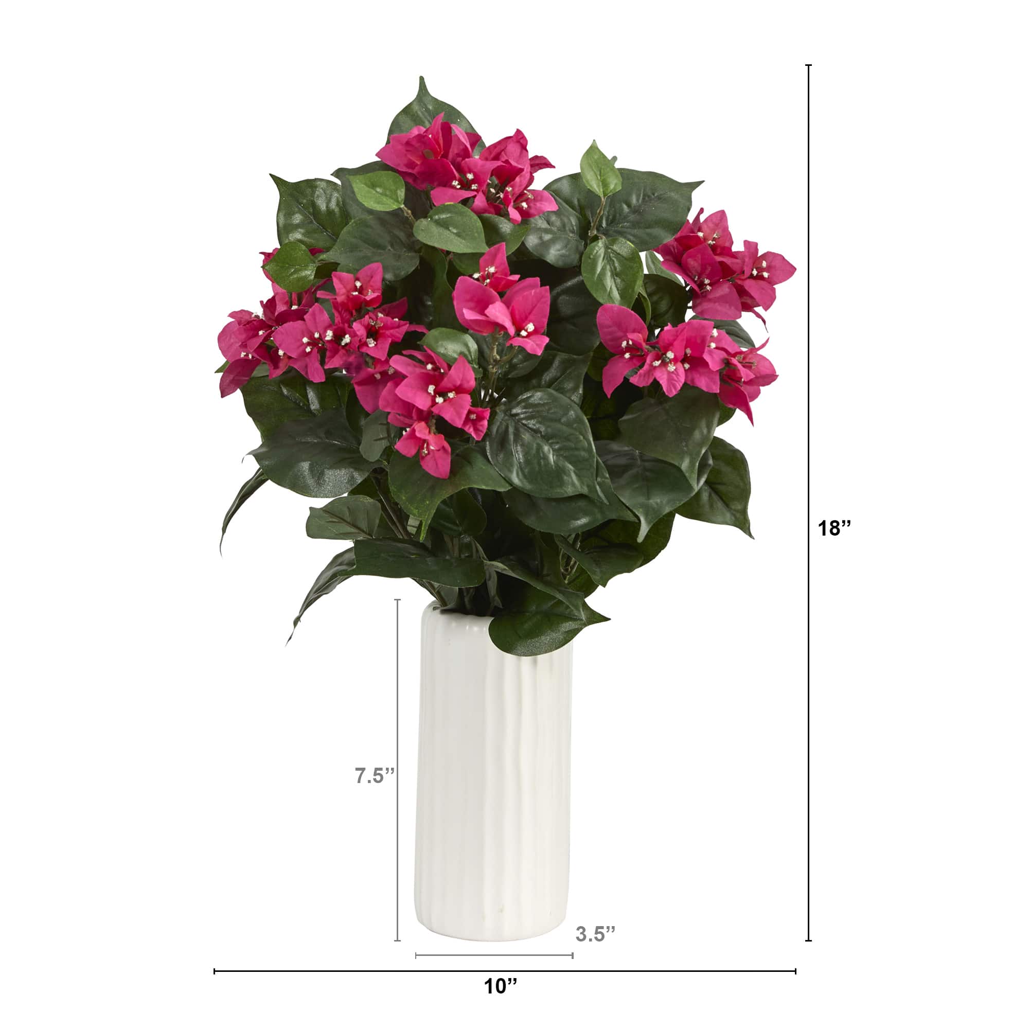 18" Bougainvillea Arrangement in White Vase