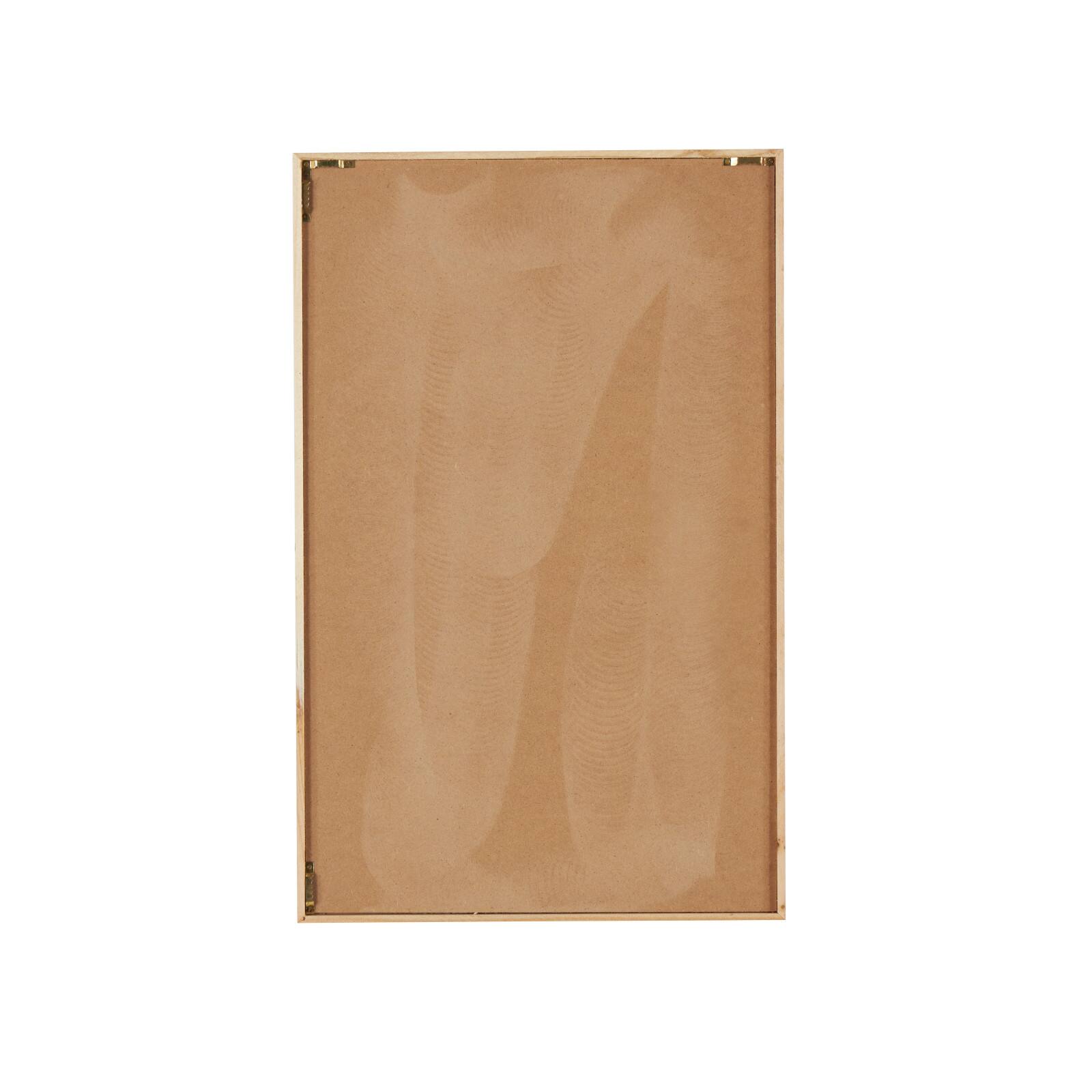 15" x 23" Handmade Brown Wood Abstract Wall Décor with Dimensional Wavy Design