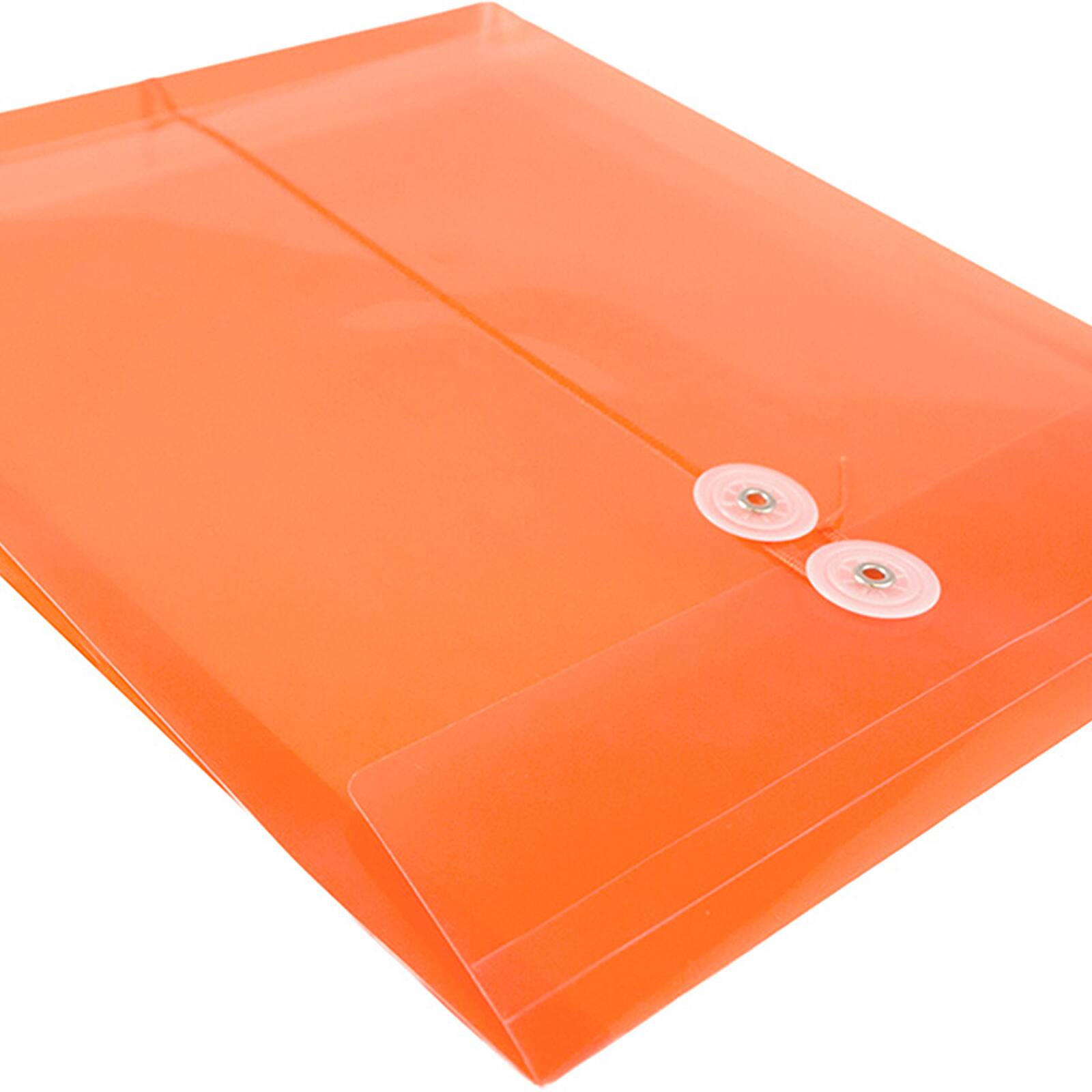 JAM Paper 9.75" x 13" Bright Orange Plastic Button String Open End Envelopes, 108ct.